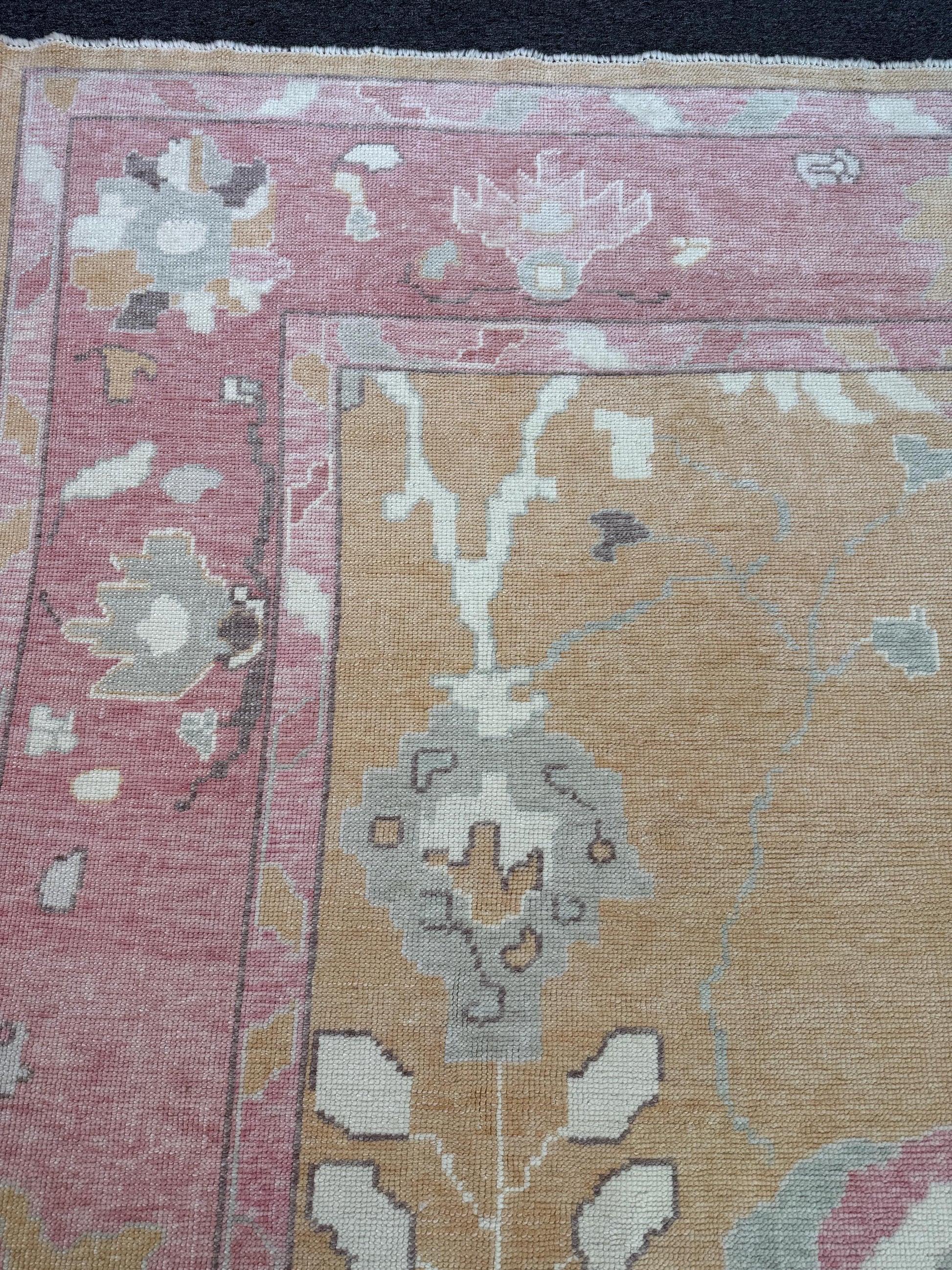 10'x13'6 feet Turkish Oushak Rug,Yellow Color Rug,076