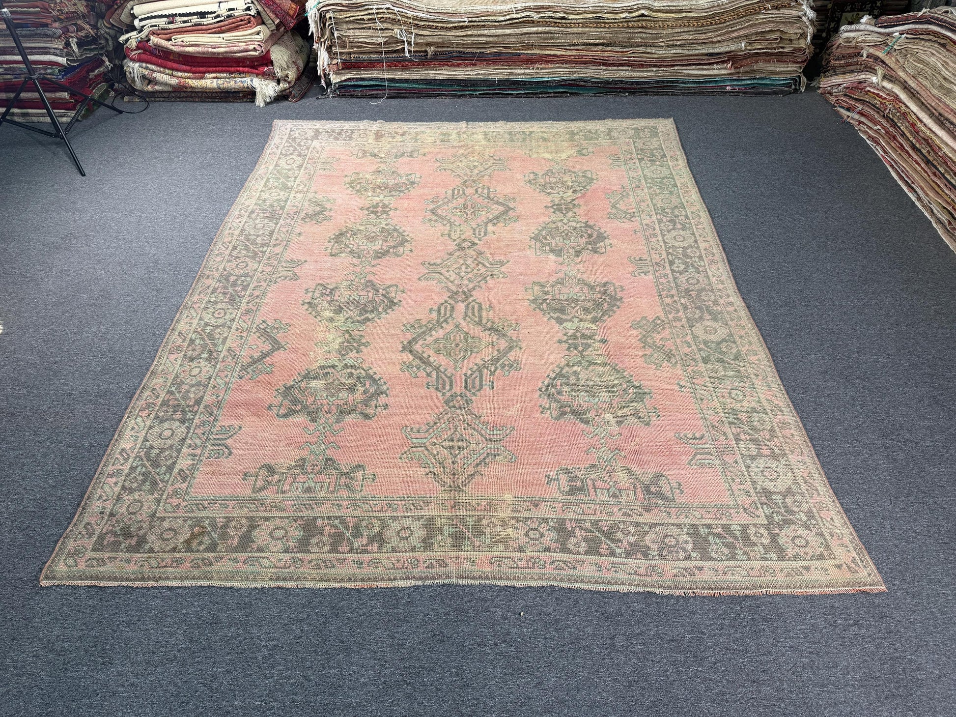 9x11'2 feet Vintage Turkish Anatolian Rug,Pink Color Rug,119