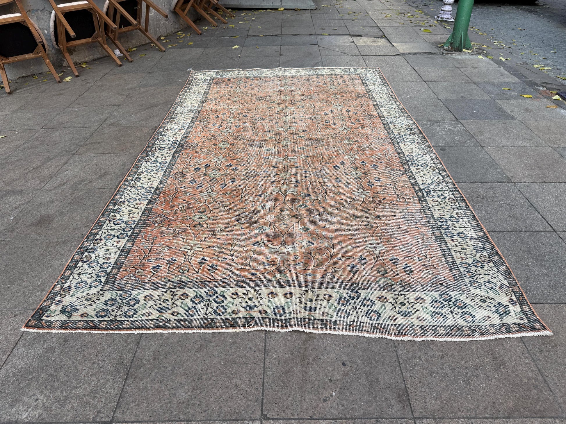 5'9"x9'8" feet Vintage Turkish Anatolian Rug,Brick Color Rug,580