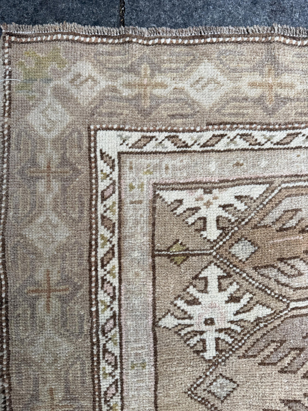 6'x7'9" feet Vintage Turkish Anatolian Rug,Natural color Geometric Rug,79