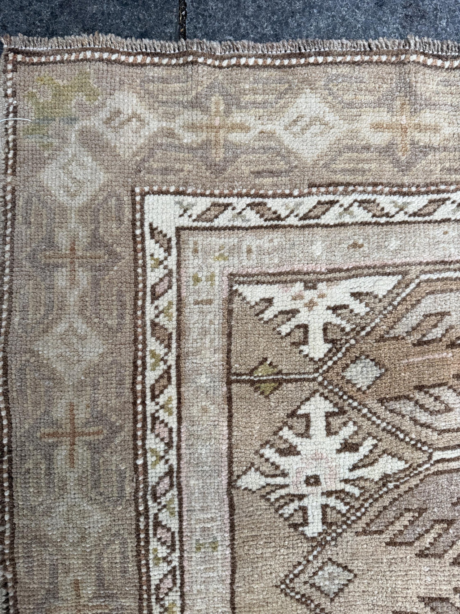 6'x7'9" feet Vintage Turkish Anatolian Rug,Natural color Geometric Rug,79