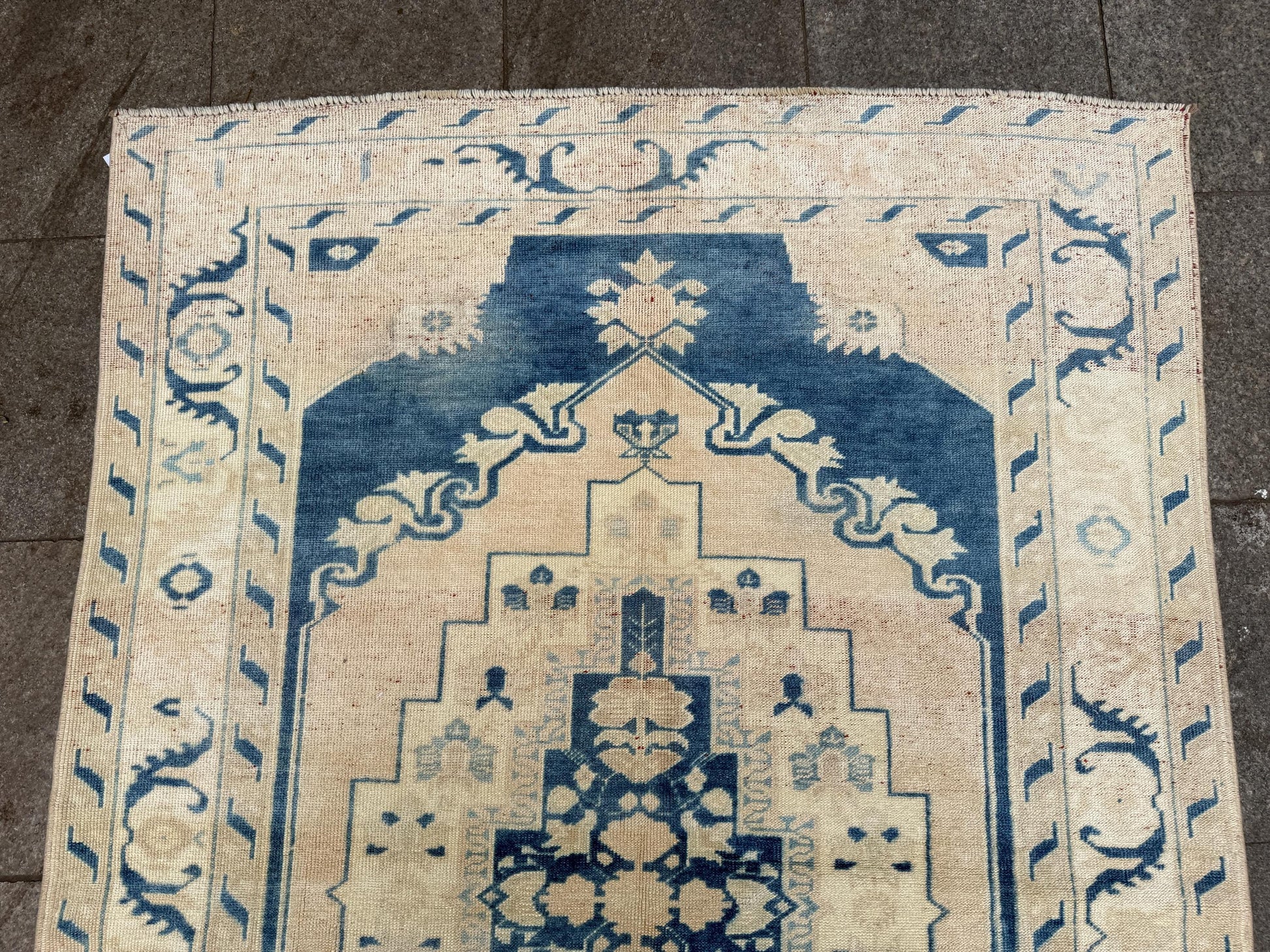 4'8"x6'10" feet Vintage Turkish Anatolian Rug,Blue Color Rug,410