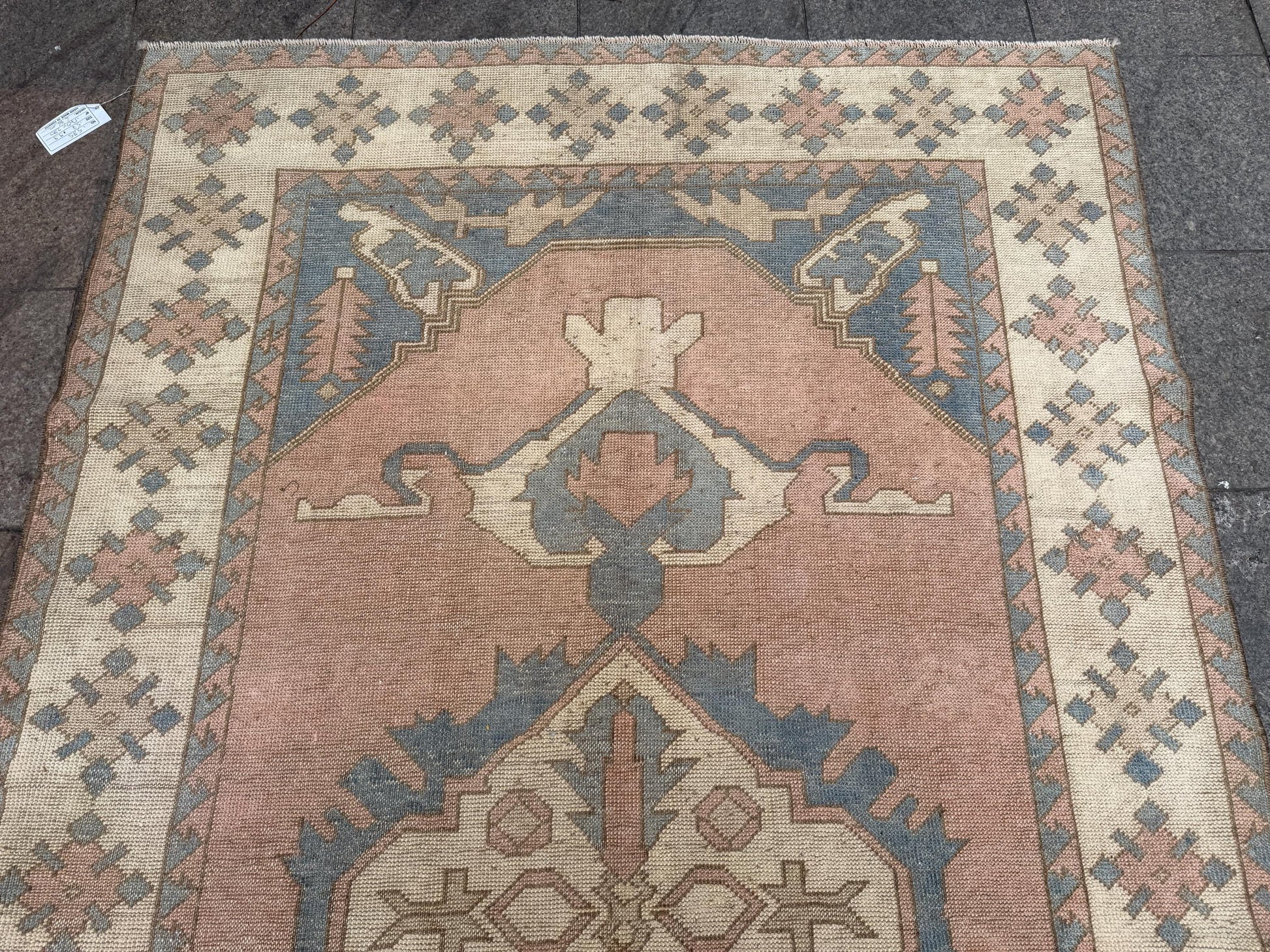 5'7"x9'3" feet Vintage Turkish Anatolian Rug,Pink Color Rug,585