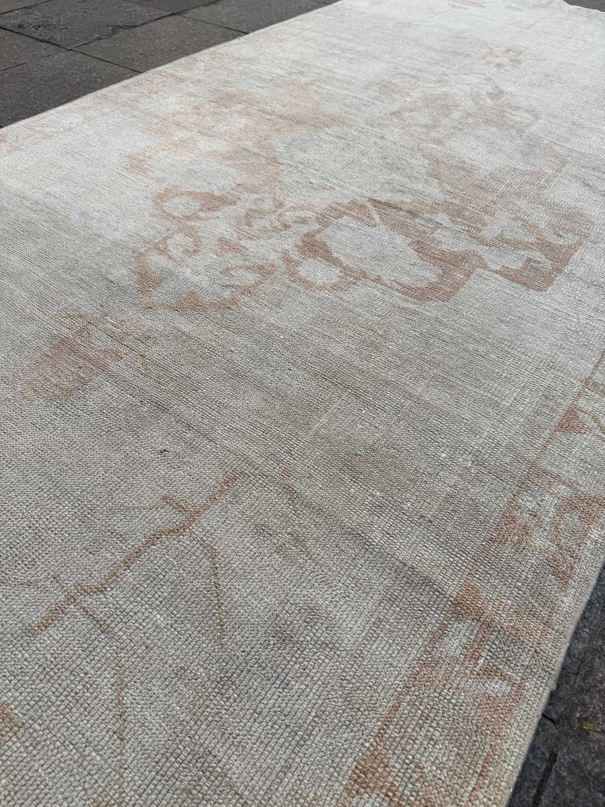 4'3"x8'8" Vintage Turkish Anatolian Rug,Beige Floral Rug, 922