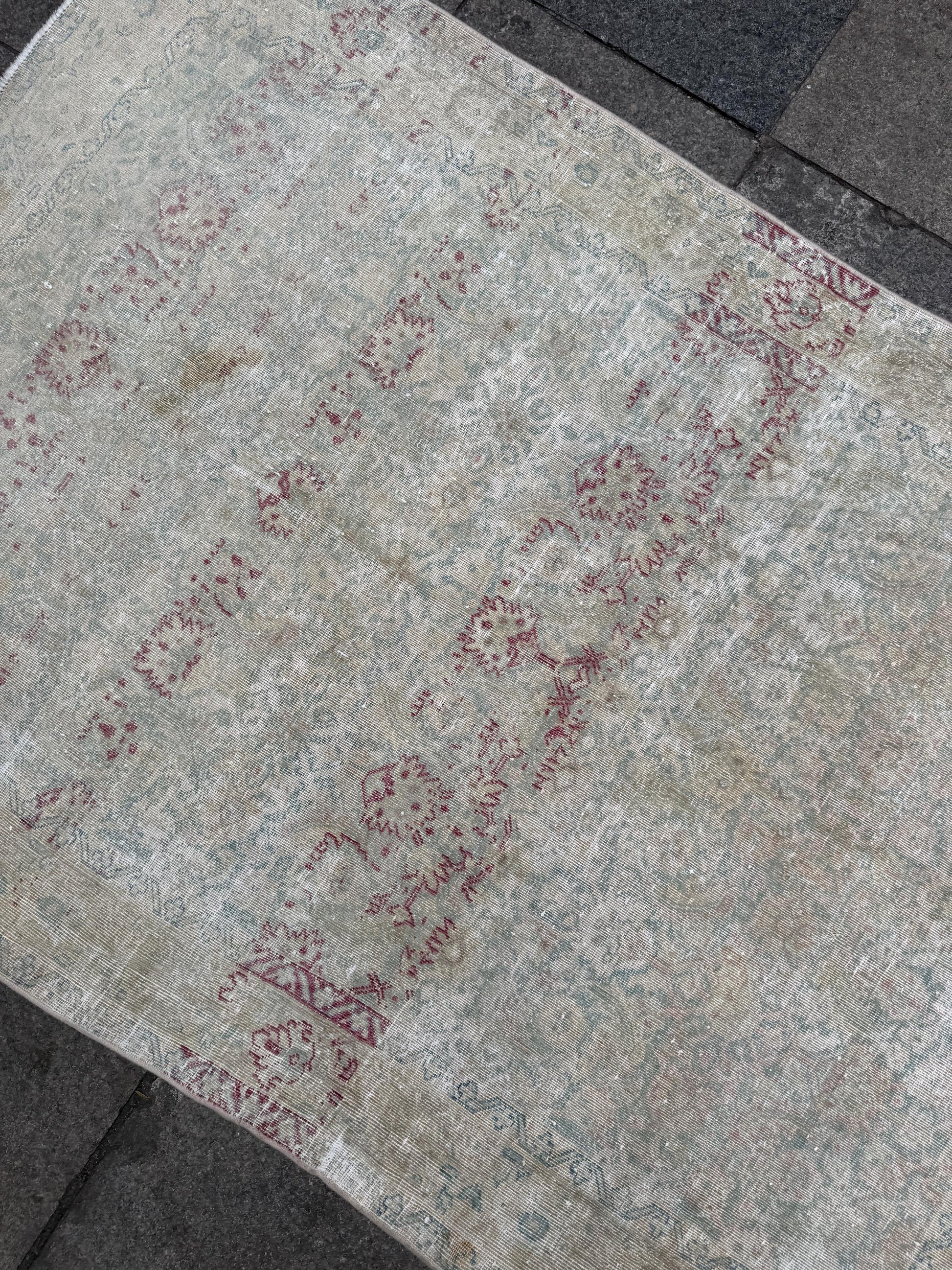 4'x5'8" feet Vintage Turkish Anatolian Rug,Beige Color Rug,78