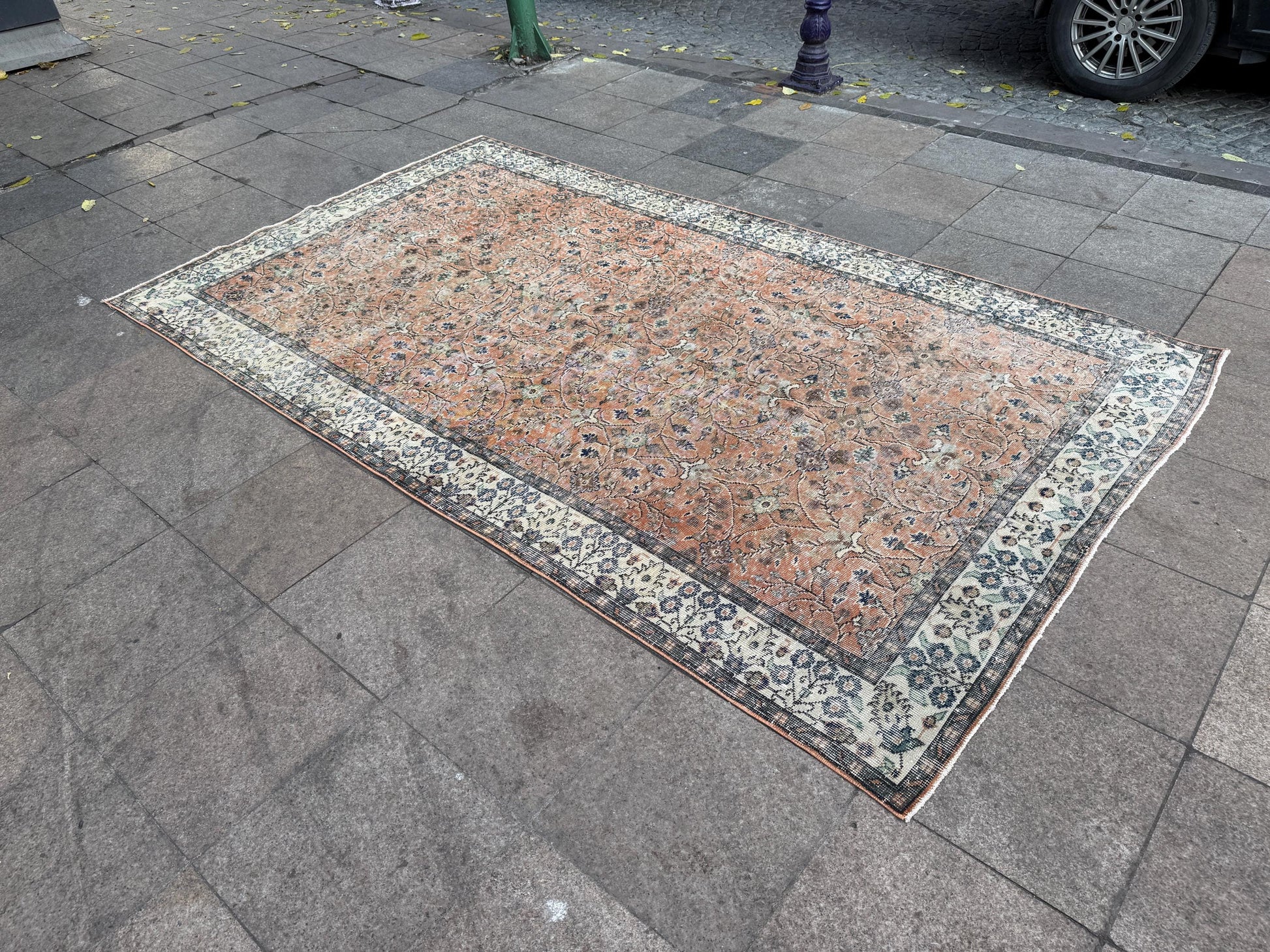 5'9"x9'8" feet Vintage Turkish Anatolian Rug,Brick Color Rug,580