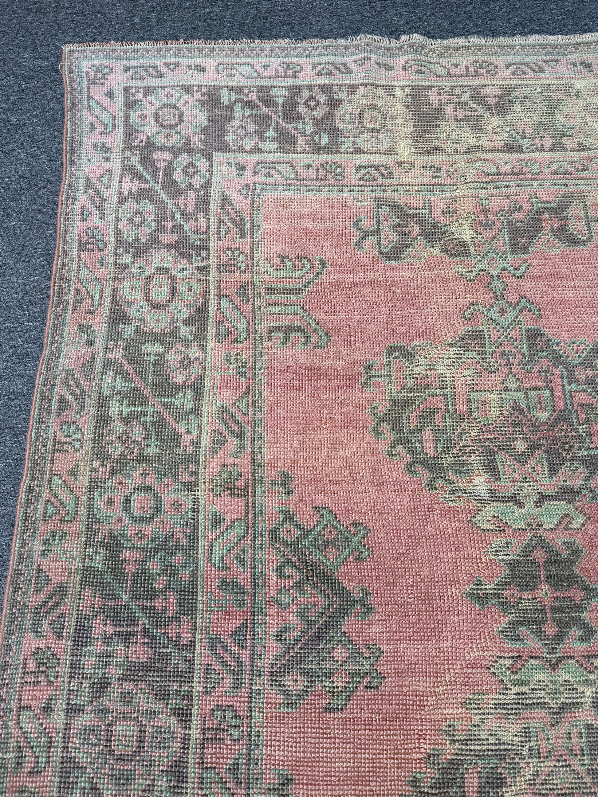 9x11'2 feet Vintage Turkish Anatolian Rug,Pink Color Rug,119
