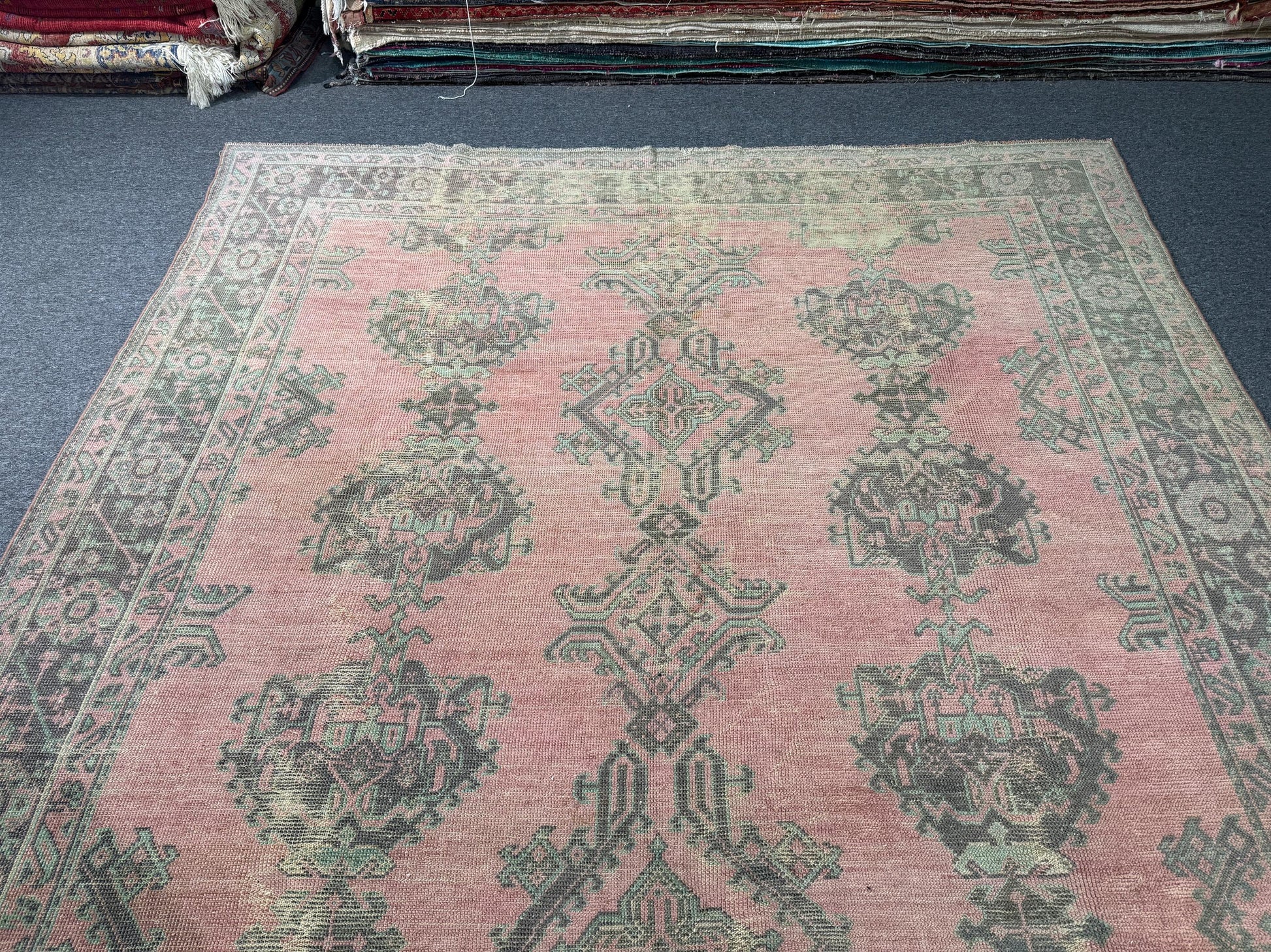 9x11'2 feet Vintage Turkish Anatolian Rug,Pink Color Rug,119