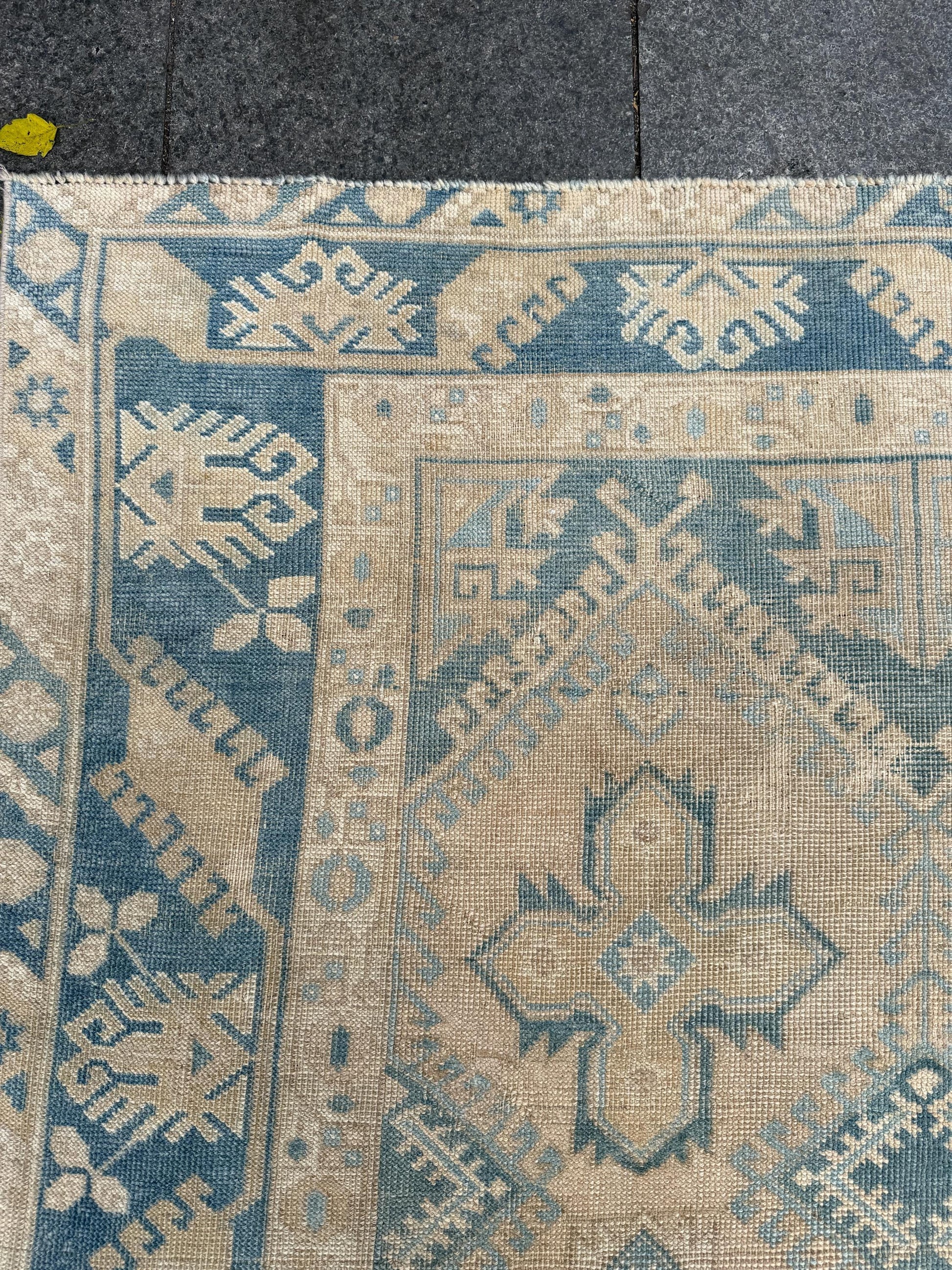 6'3"x9'6" feet Vintage Turkish Anatolian Rug,Beige Color Floral Rug,383