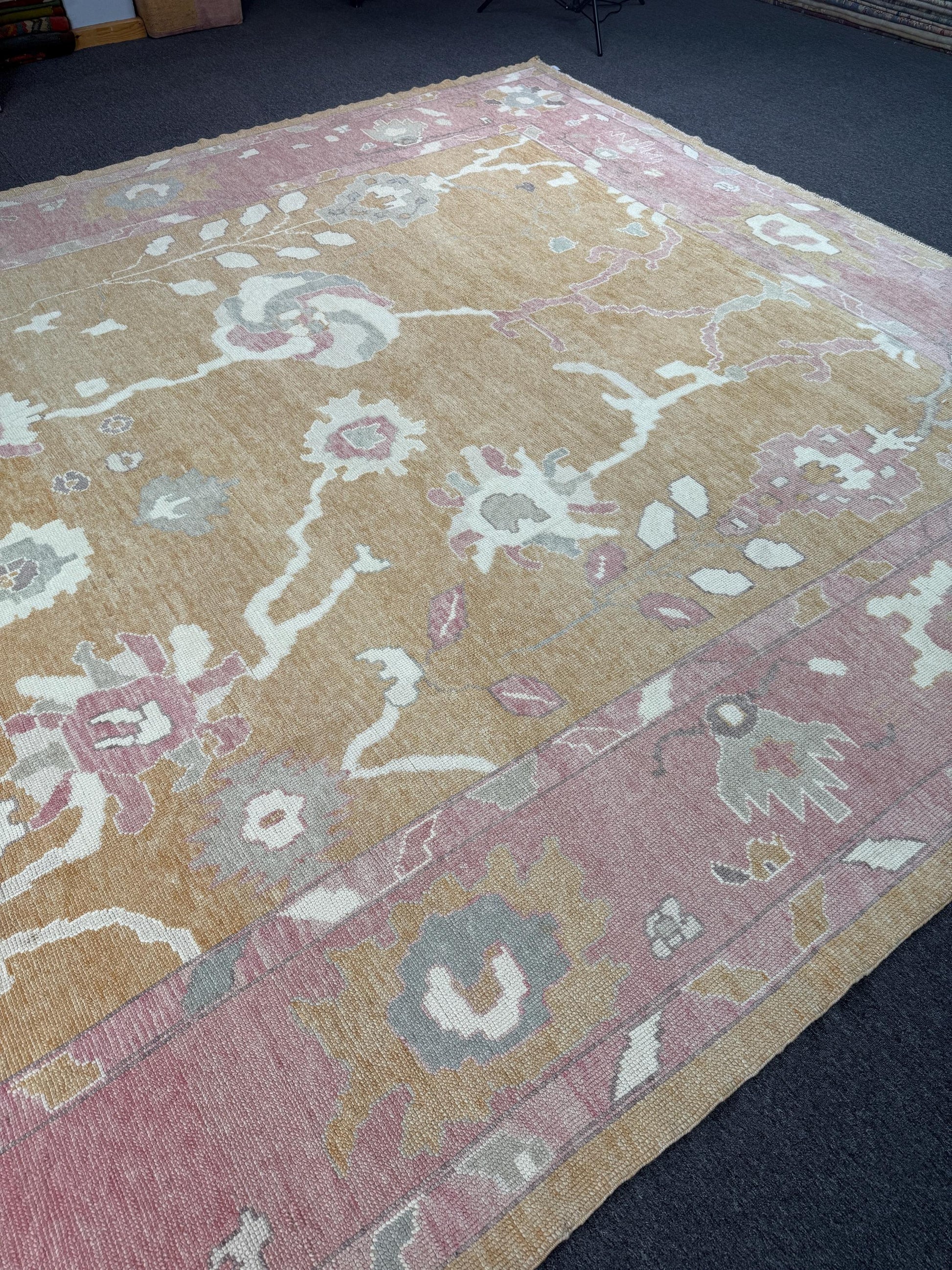 12'x15' feet Turkish Oushak Rug,Yellow Color Rug,075