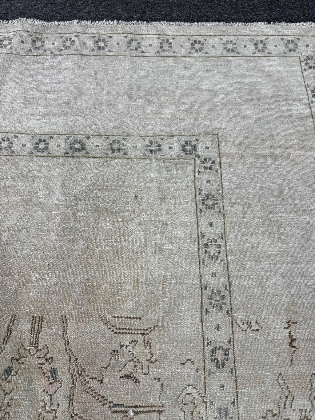 8'x12'3" feet Vintage Turkish Anatolian Rug,Beige Color Rug,23