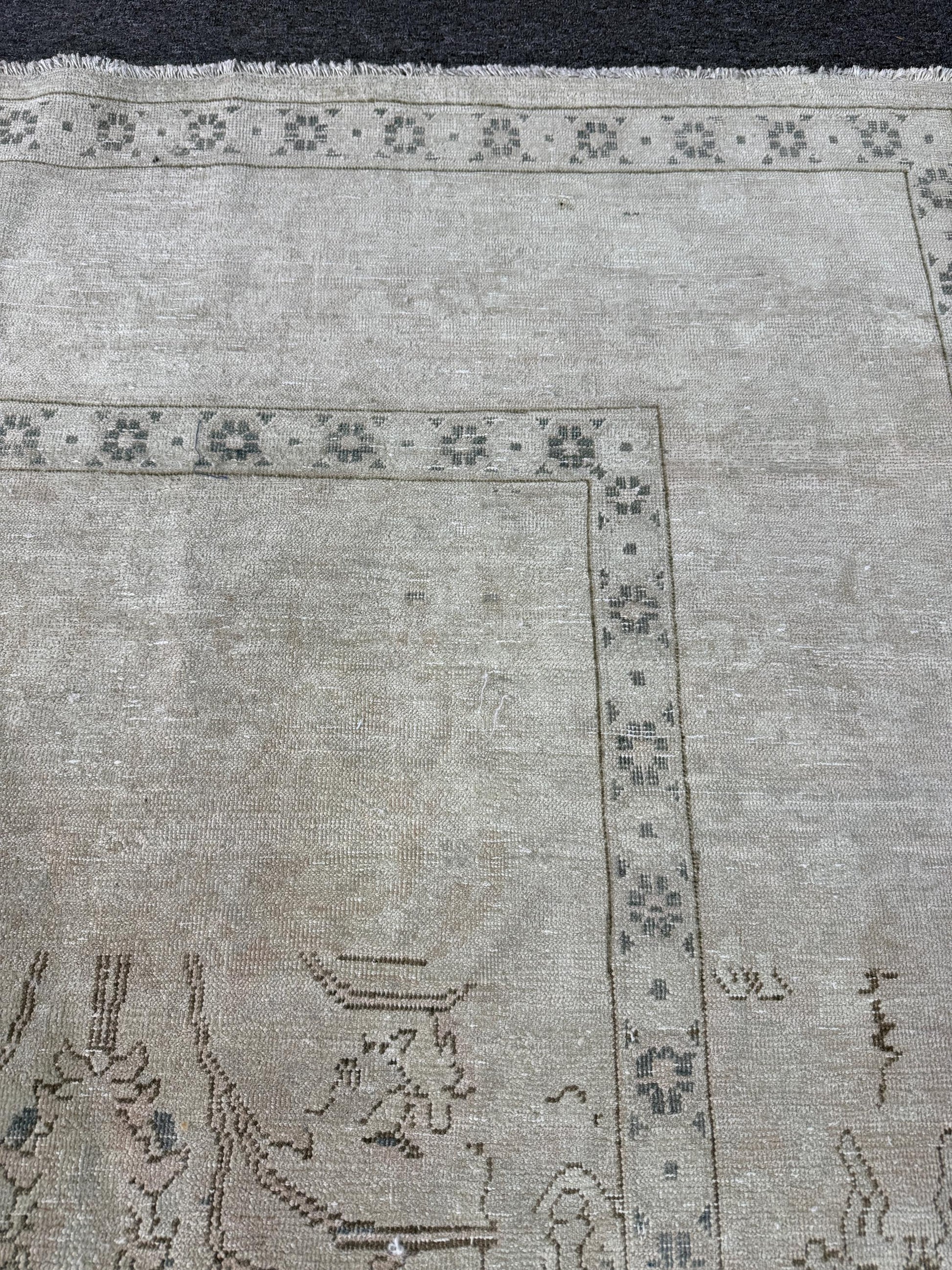 8'x12'3" feet Vintage Turkish Anatolian Rug,Beige Color Rug,23