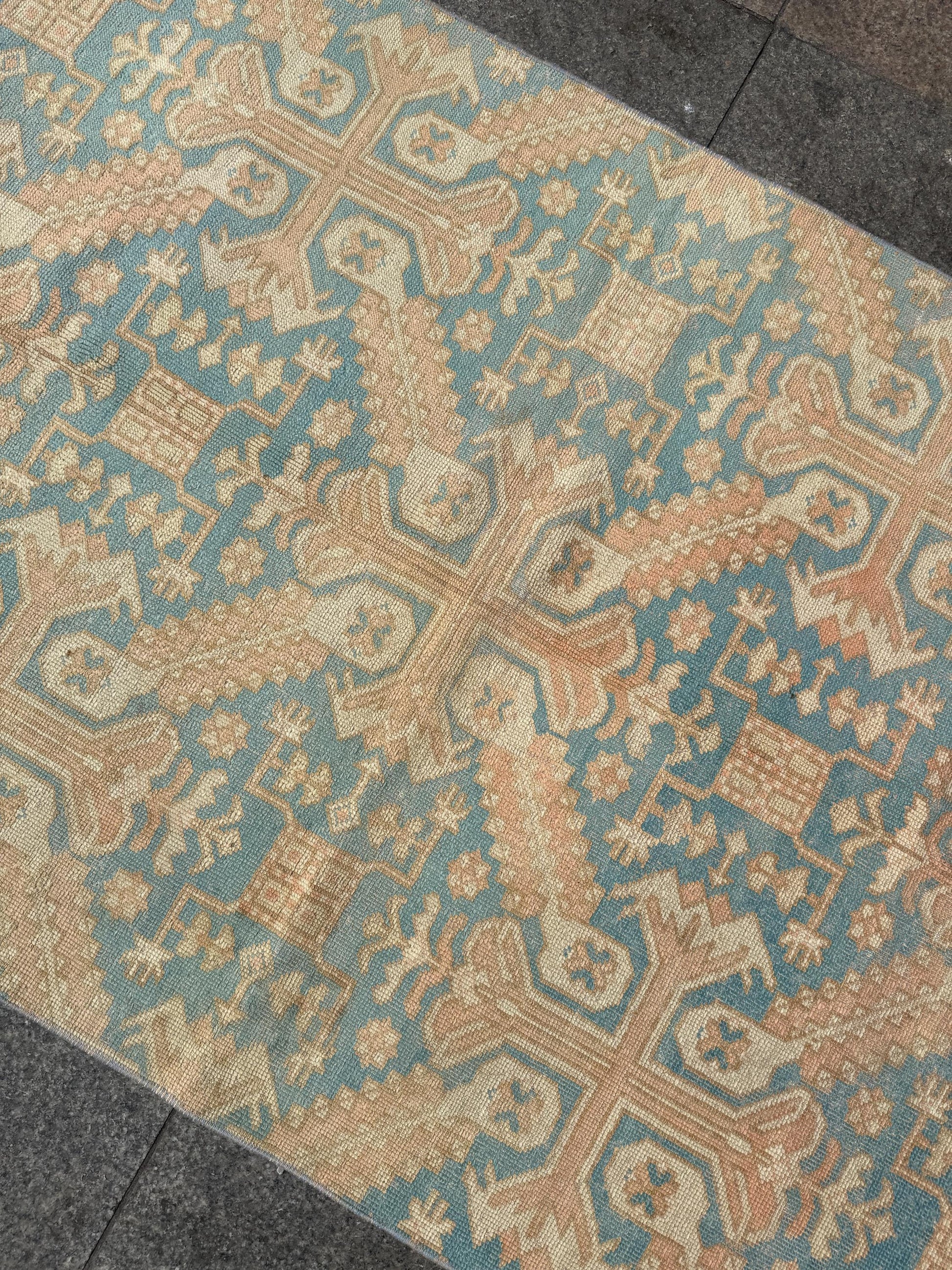 3'9"x6'3" feet  Vintage Turkish Anatolian Rug,Brick Color Rug,529