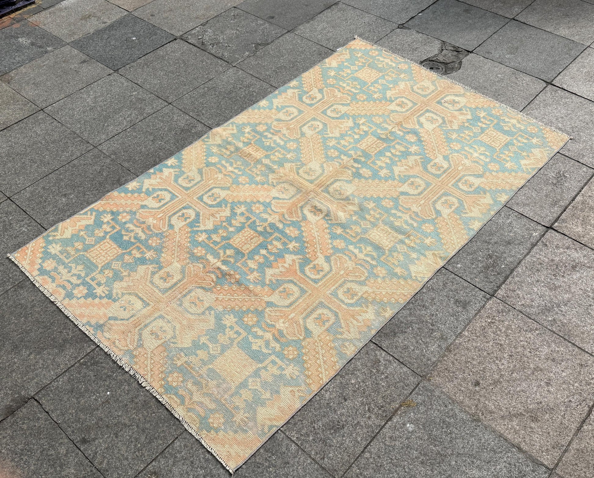 3'9"x6'3" feet  Vintage Turkish Anatolian Rug,Brick Color Rug,529