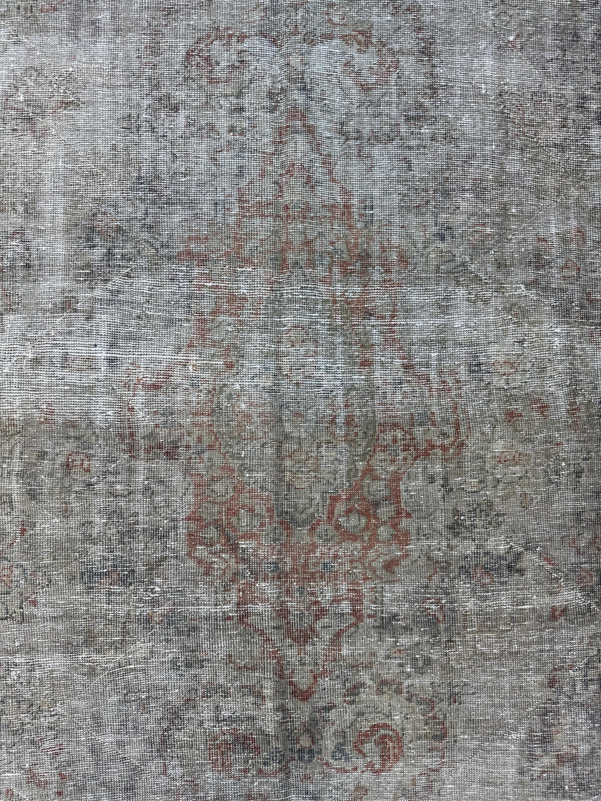 6'9"x10'9" Feet ,Beige background Turkish vintage anatolian rug,red,gray colors rugs,area rugs,red border,Floral rugs,24