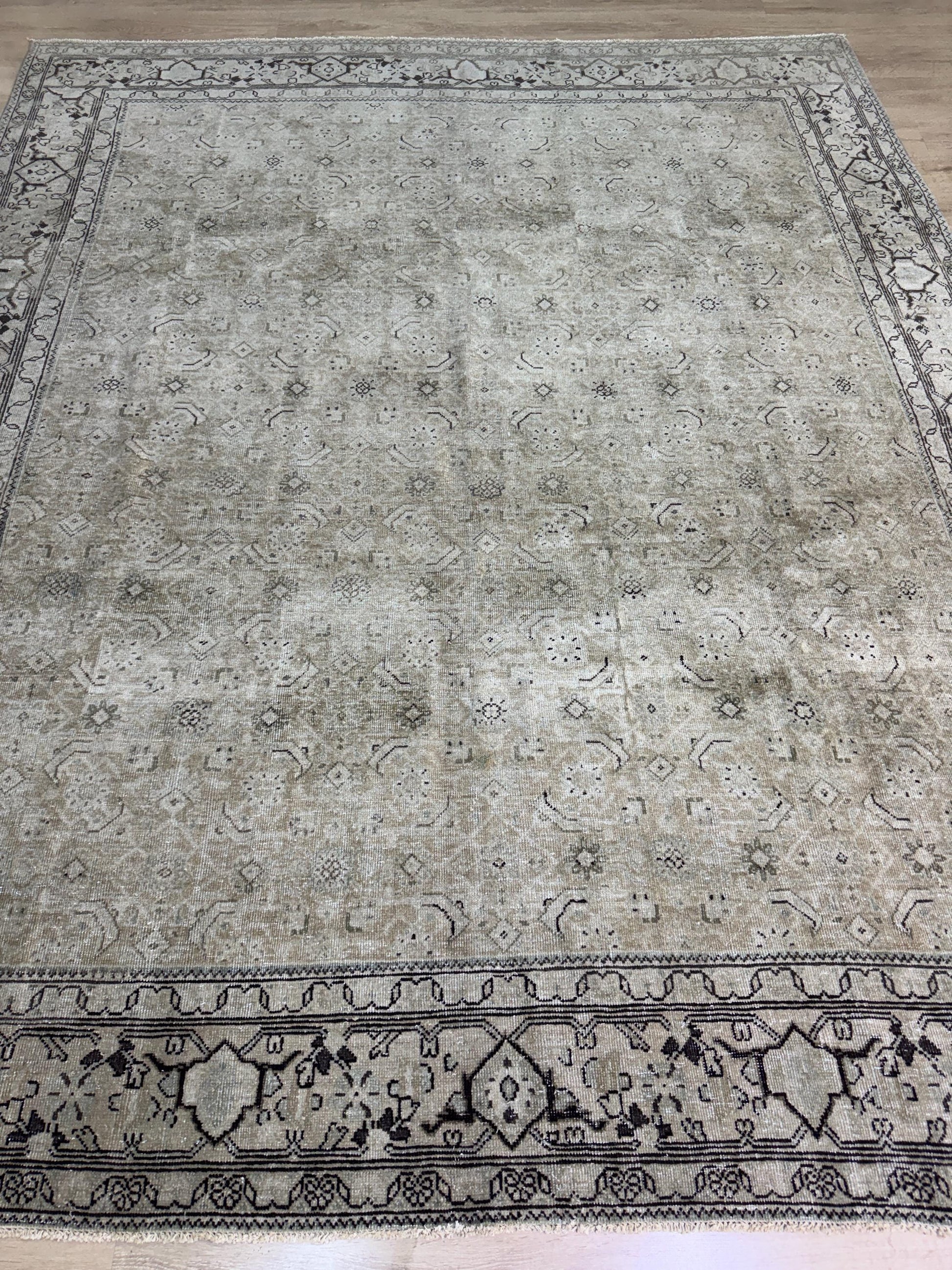 8'4"x10'2" Feet ,Beige background Turkish vintage anatolian rug,brown colors rugs,area rugs,beige border,Floral rugs,46