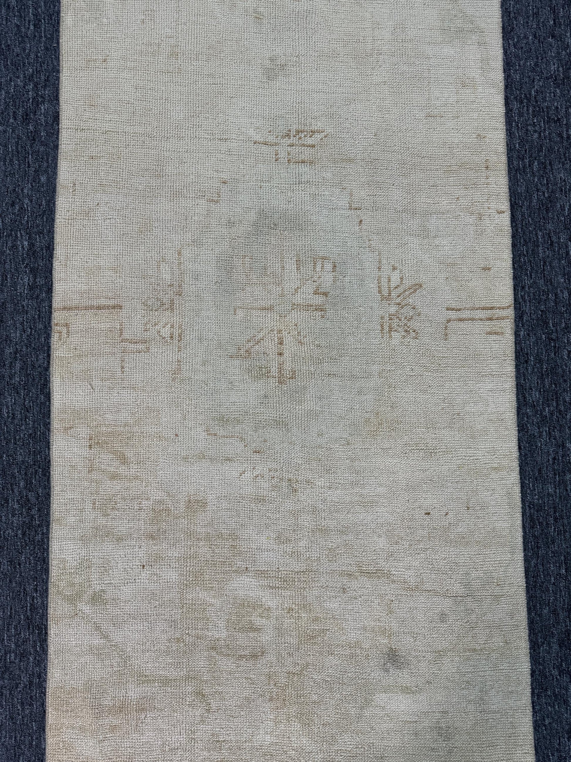 2'10"x12'4"Feet ,Beige background Turkish vintage anatolian runner,cream,brown colors rugs accents, beige border,Floral rugs, faded runner,951