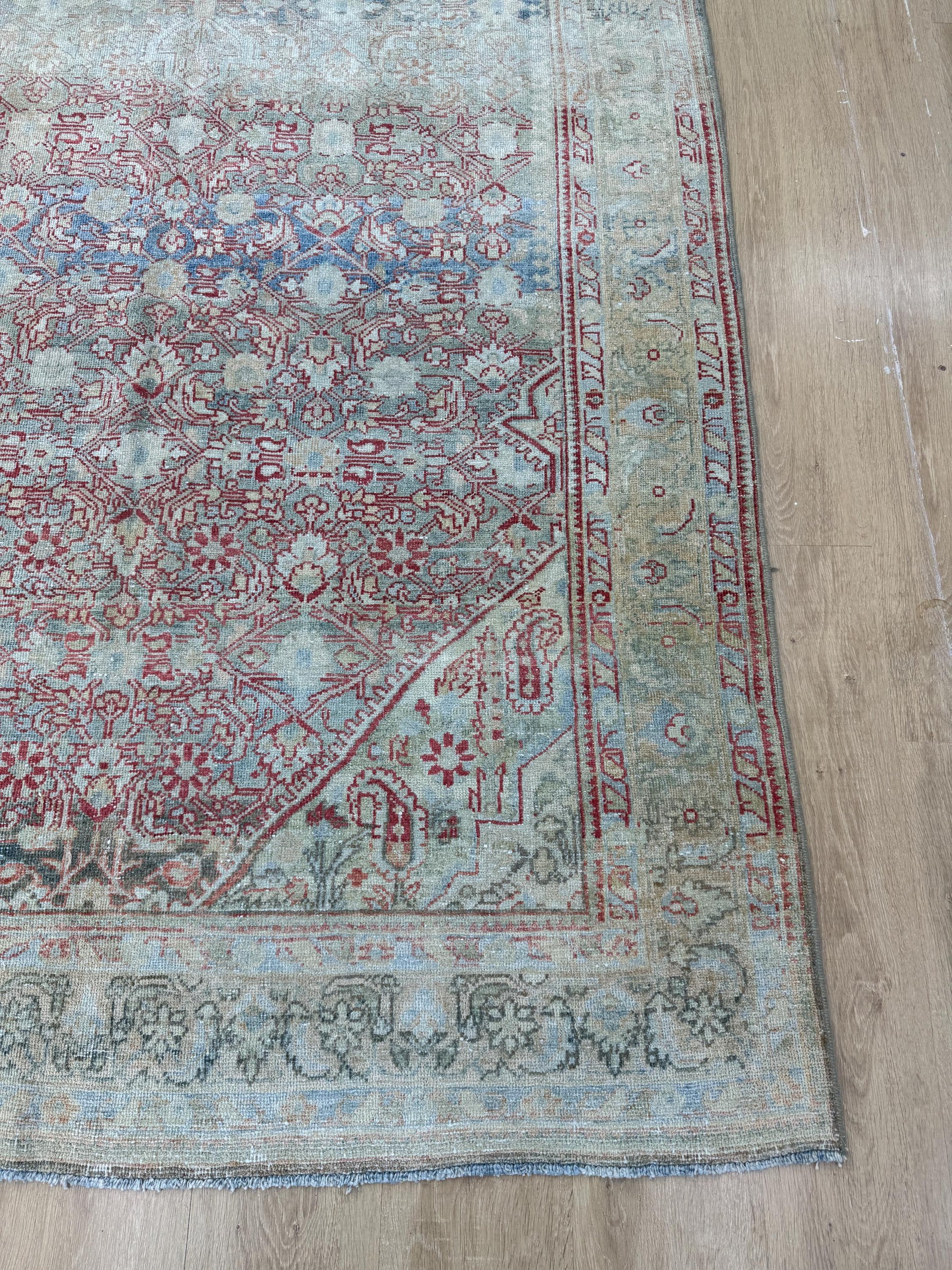 5'2"x12'3" Feet ,Blue background Turkish vintage anatolian rug,beige,red colors rugs,area rugs,beige border,Floral rugs,13