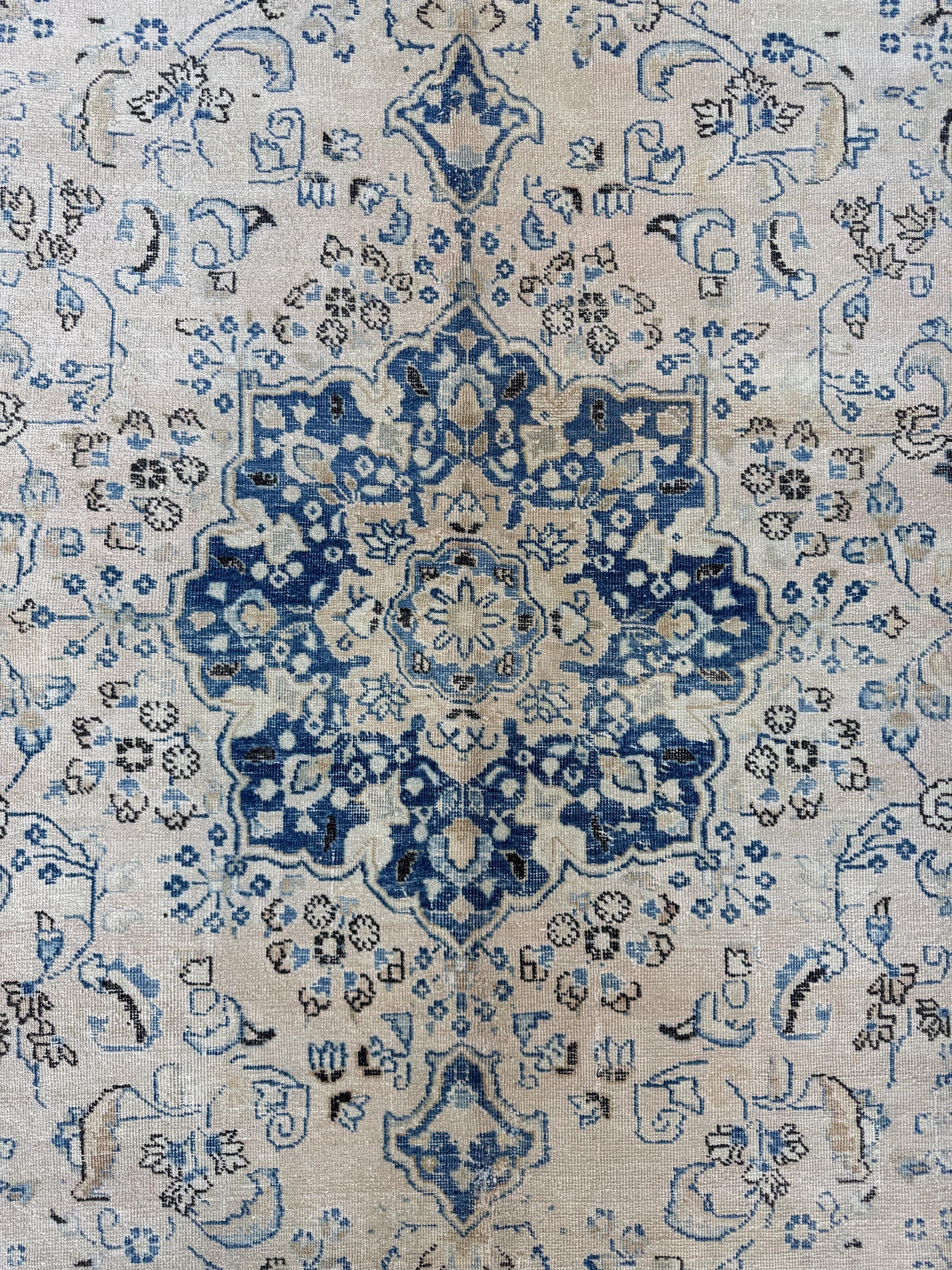 6'2"x9'2" Feet ,blue background Turkish vintage anatolian rug,beige,brown colors rugs,area rugs,beige border,Floral rug,22