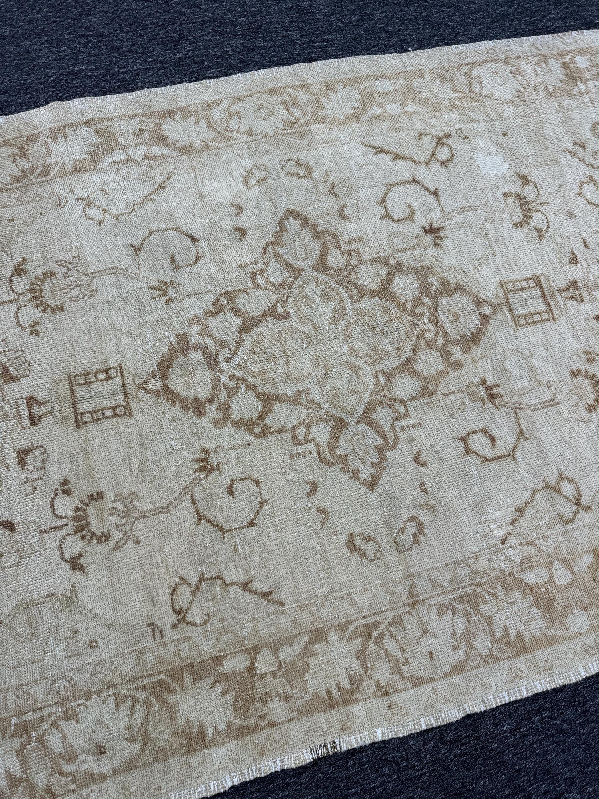 4'10"x7'10" Feet ,Beige background Turkish vintage Anatolian rug ,brown colors rugs, beige border,Floral rugs,275