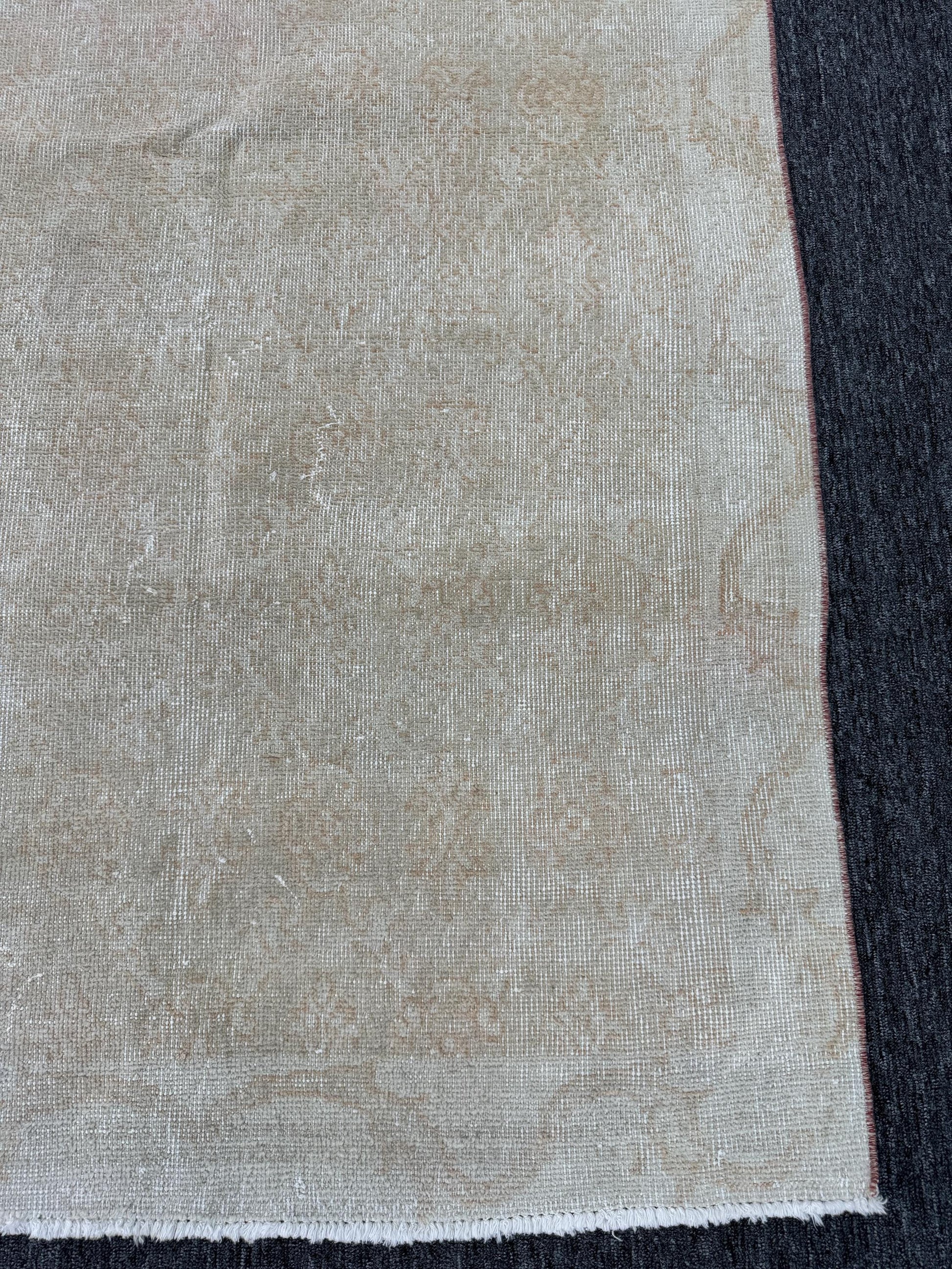 3'7"x6'4" Feet ,Beige background Turkish vintage Anatolian rug ,light brown colors rugs, beige border,Floral rugs,271
