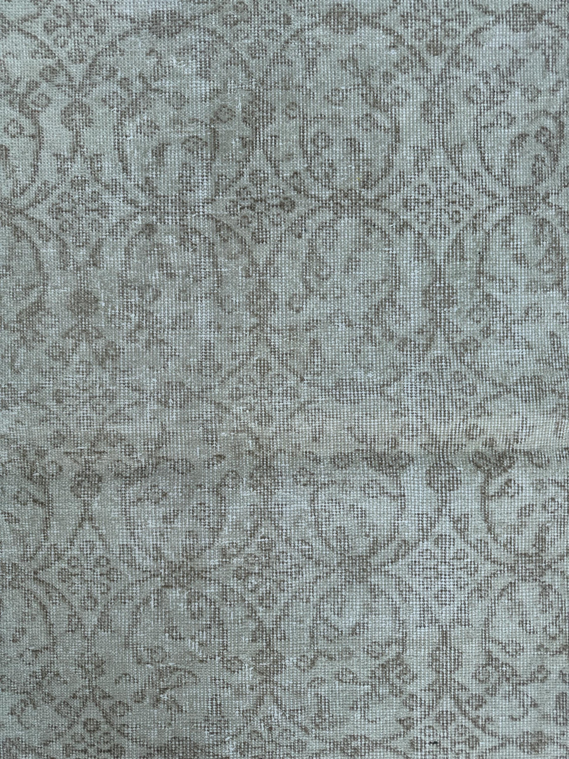 3'9"x6'9" Feet,Cream background Turkish vintage anatolian rug, brown colors rugs accents,cream border,Floral rugs,437