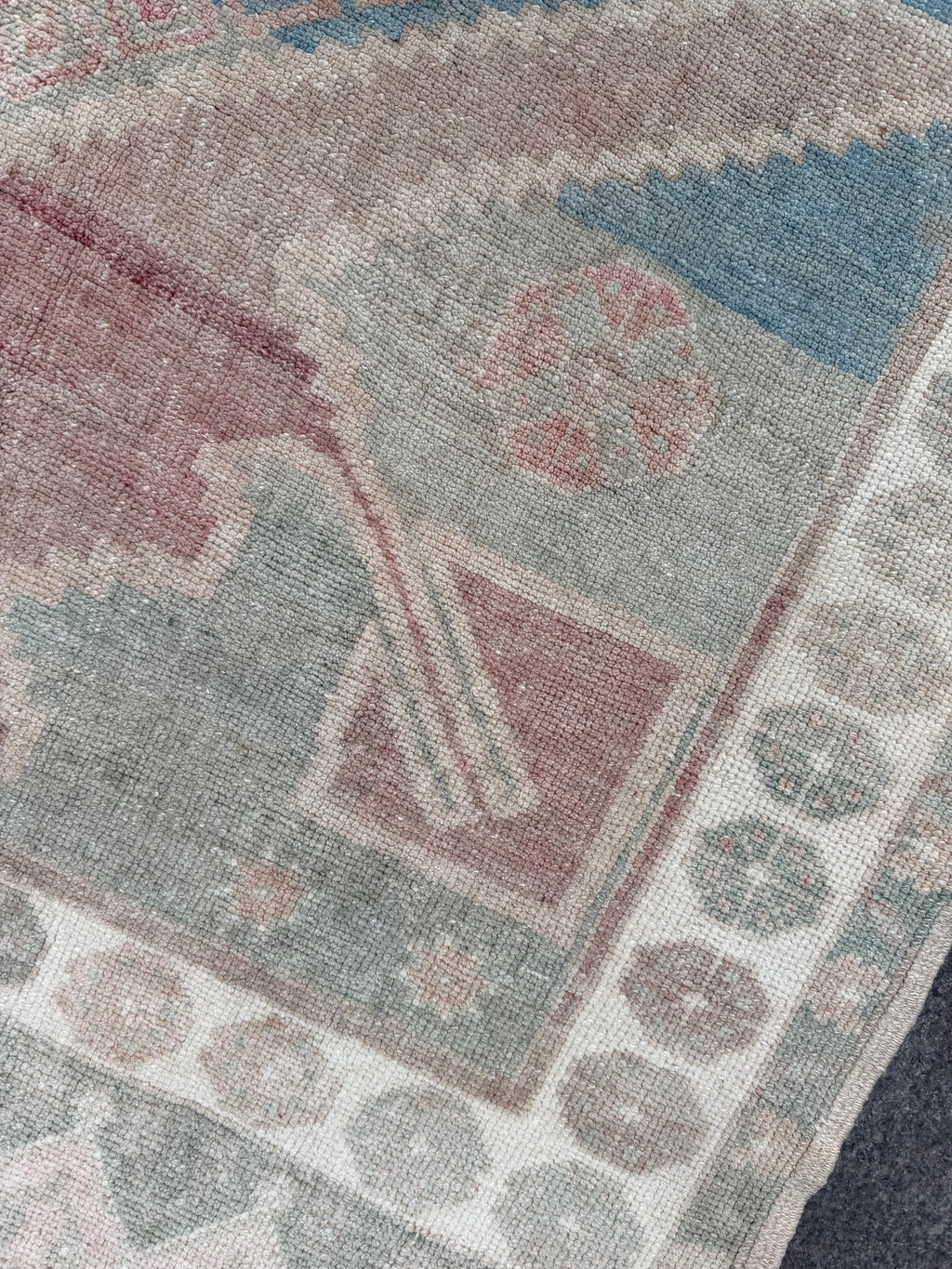 5'x8'4" feet Vintage Turkish Anatolian Rug,Brick Geometric Rug,88