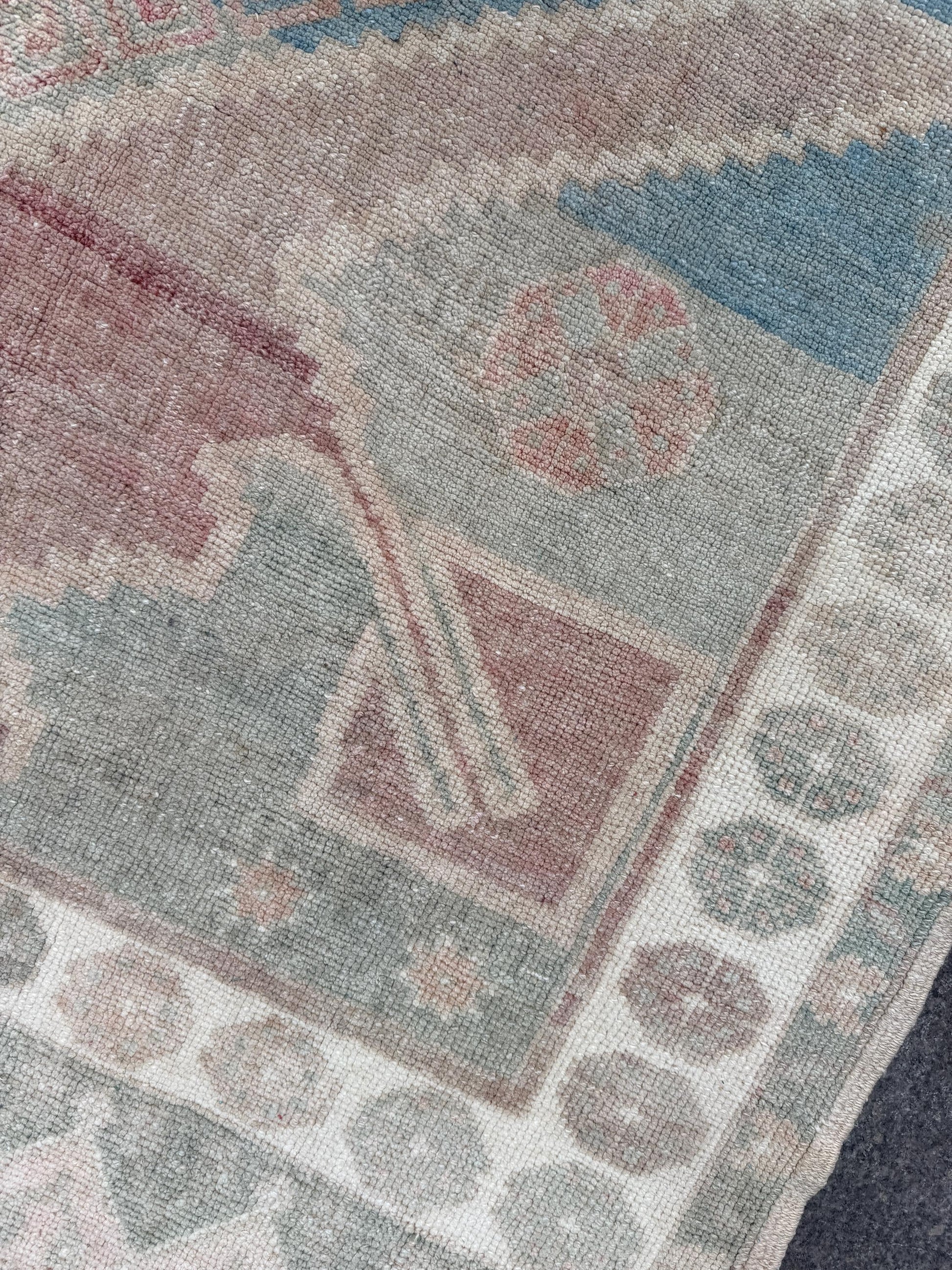 5'x8'4" feet Vintage Turkish Anatolian Rug,Brick Geometric Rug,88