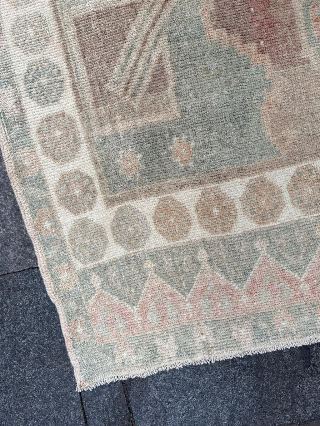 5'x8'4" feet Vintage Turkish Anatolian Rug,Brick Geometric Rug,88