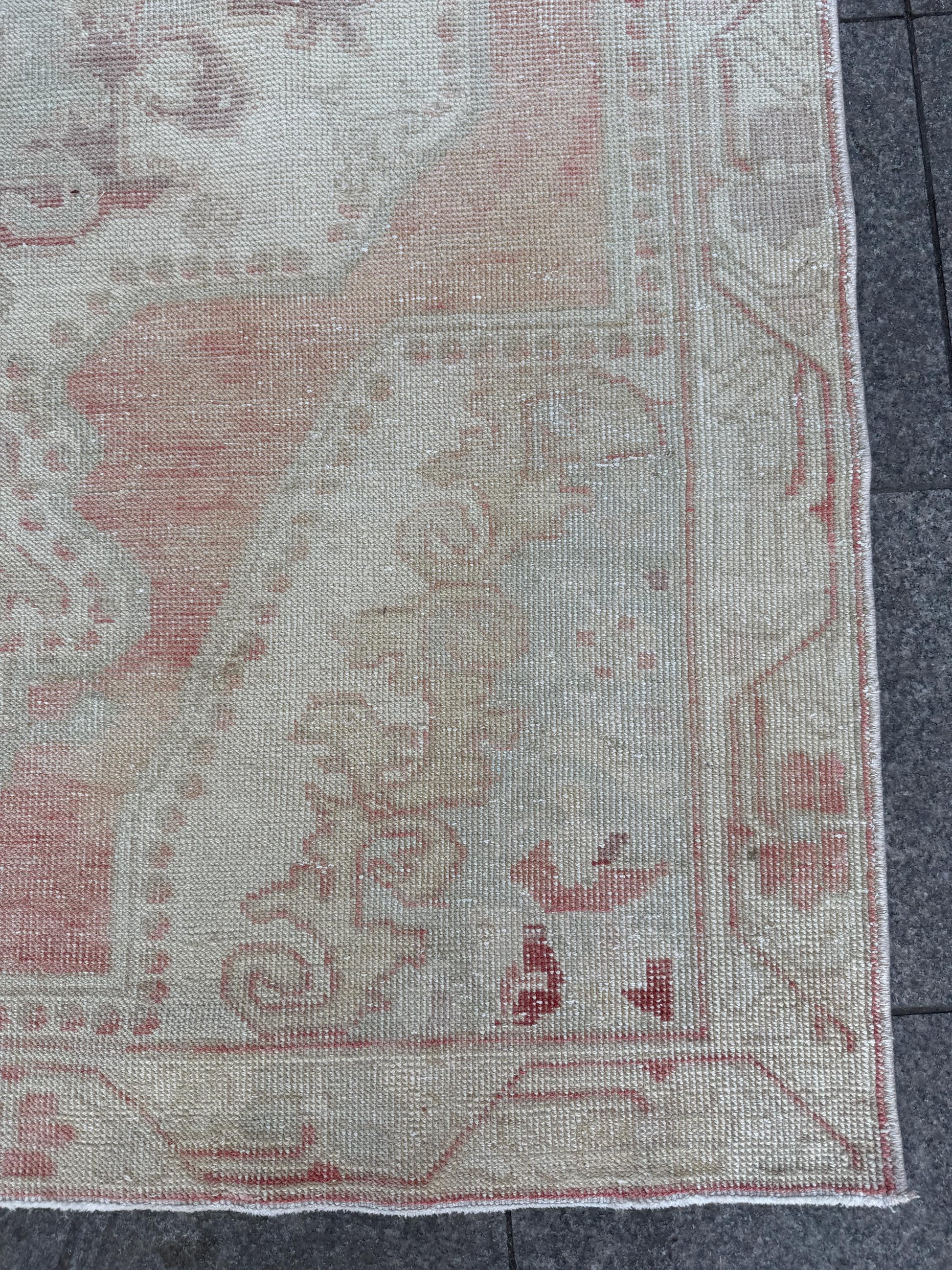 4'9"x7'7" feet Vintage Anatolian Wool Rug,Floral Decoritive Brick color Rug ,287