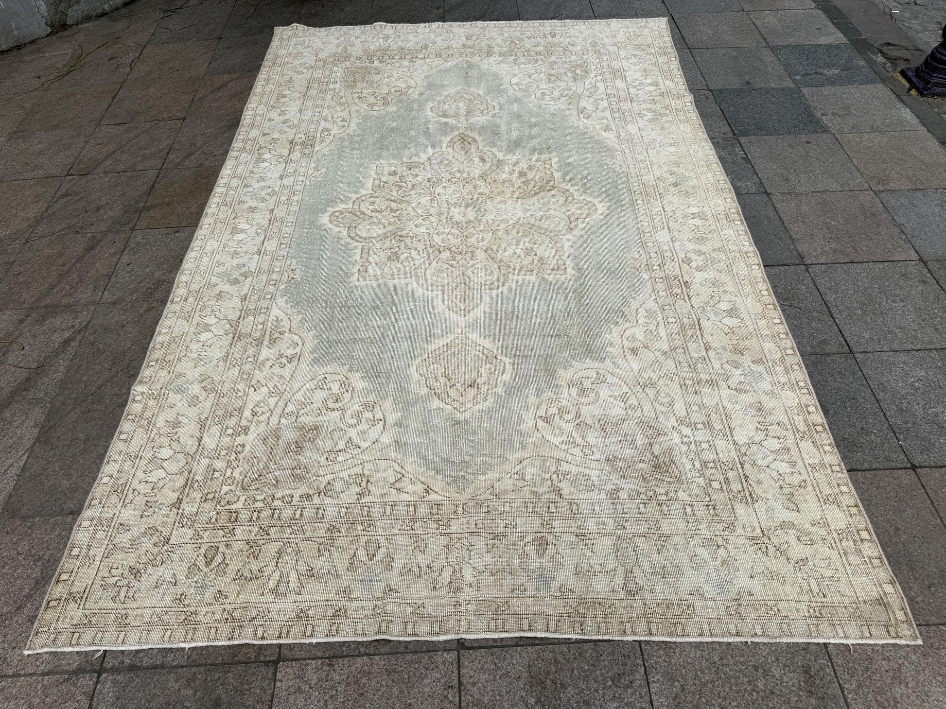 6'8"x10'5" feet Vintage Turkish Anatolian Rug,Blue Color Rug,428