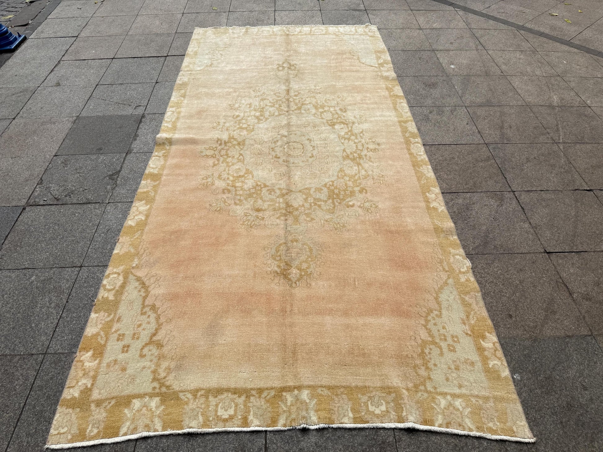 5'x10'5" feet Vintage Turkish Anatolian Rug,Brick Color Floral Rug,304