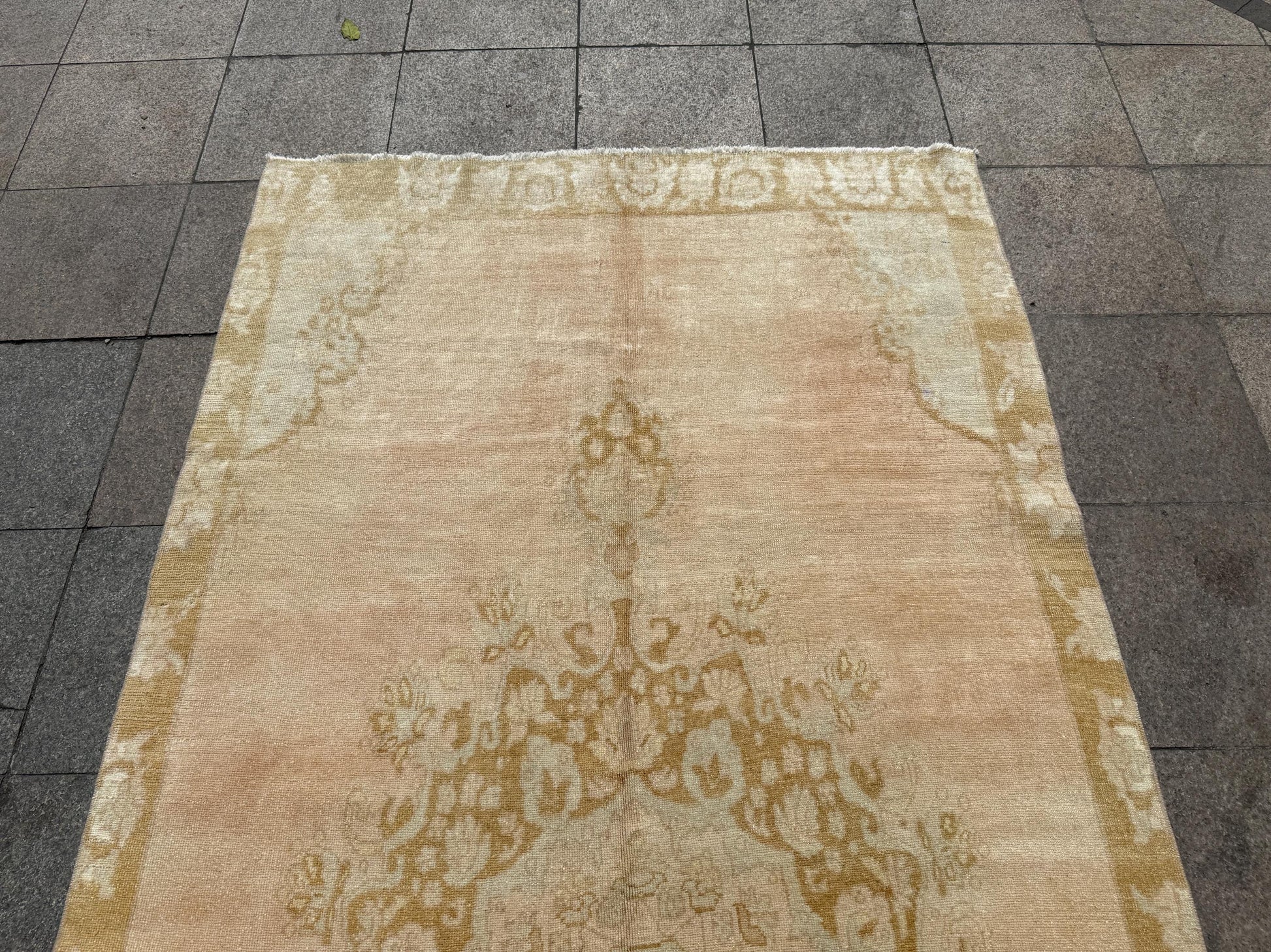 5'x10'5" feet Vintage Turkish Anatolian Rug,Brick Color Floral Rug,304