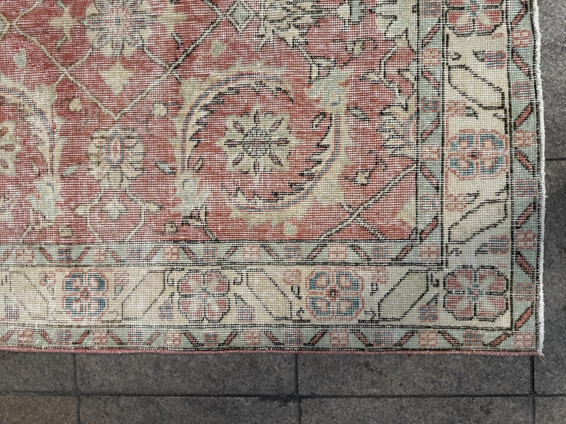 3'10"x6'7" feet Vintage Turkish Anatolian Rug,Brick Color Rug,465