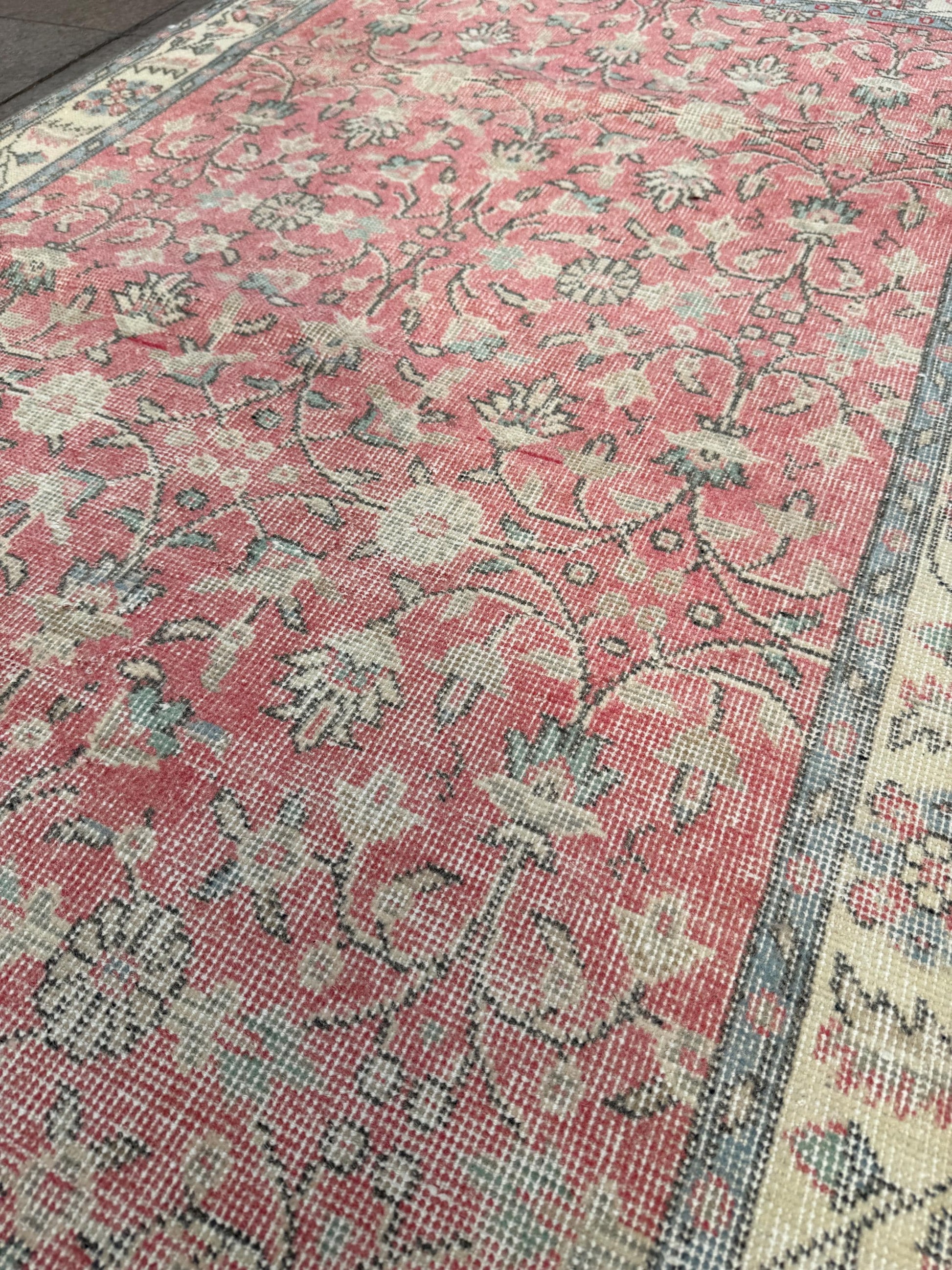 3'8"x6'11" feet Vintage Turkish Anatolian Rug,Brick Color Rug,475