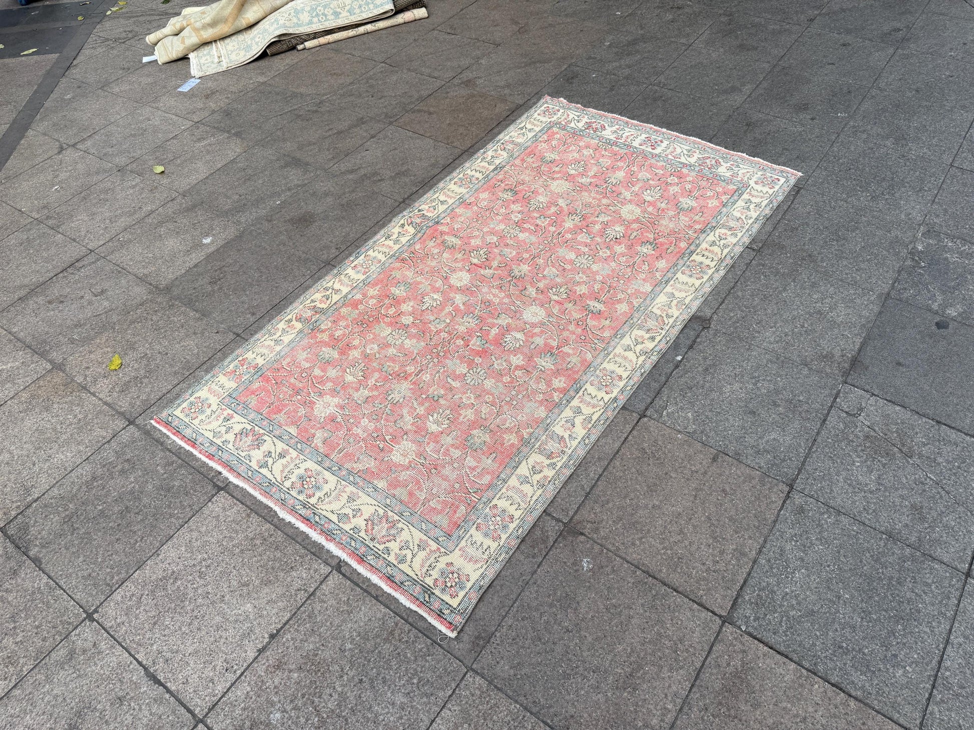 3'8"x6'11" feet Vintage Turkish Anatolian Rug,Brick Color Rug,475