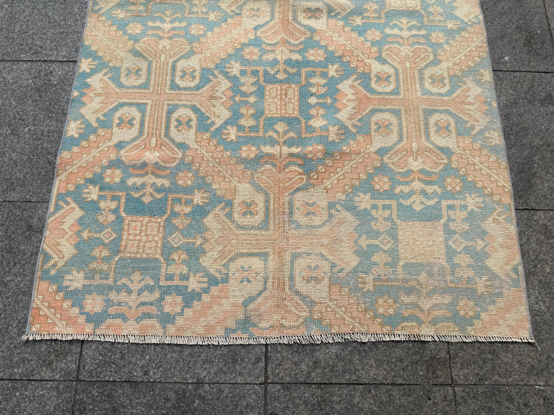 3'9"x6'3" feet  Vintage Turkish Anatolian Rug,Brick Color Rug,529