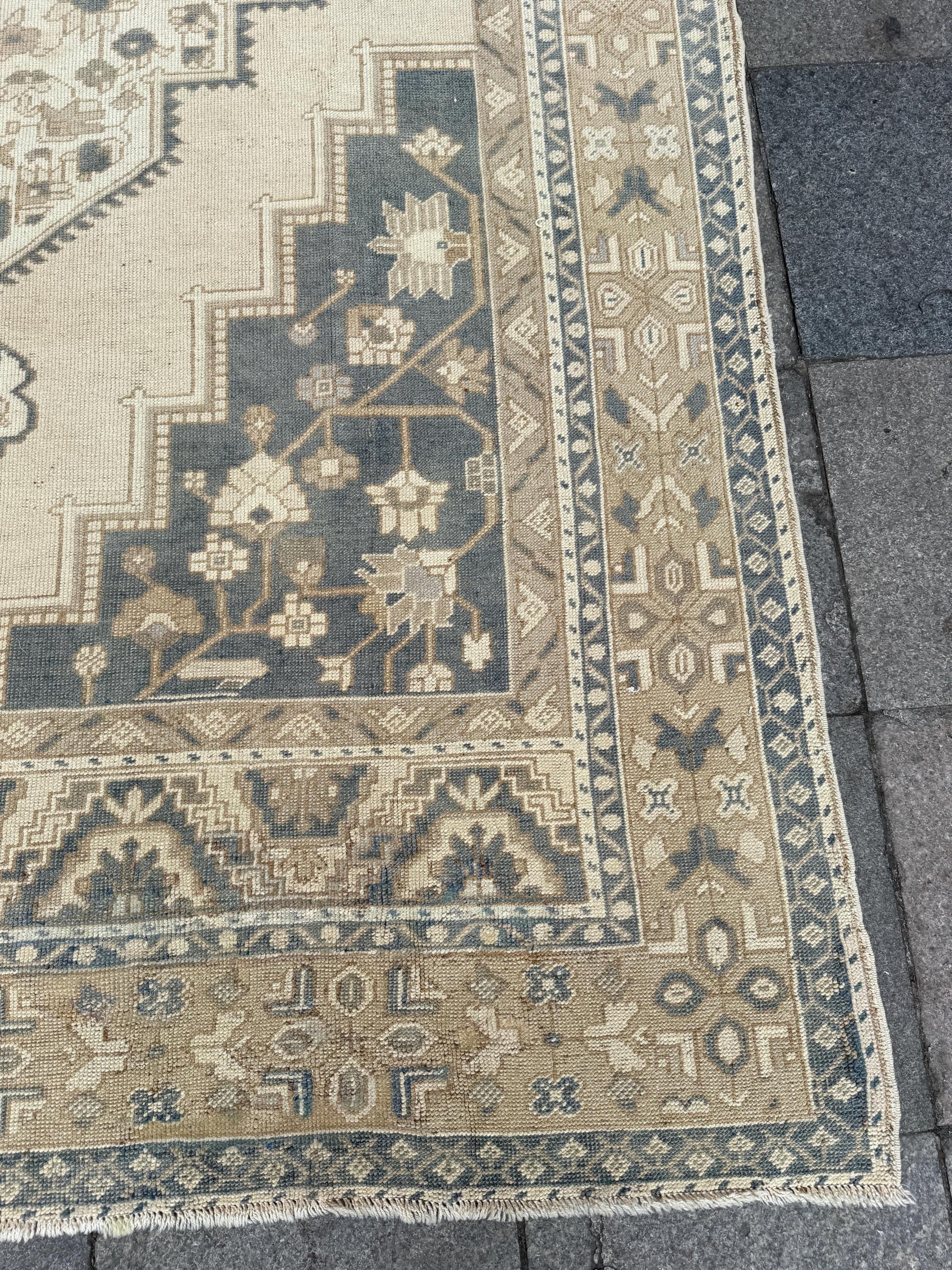 6'8"x11'6" feet Vintage Turkish Anatolian Rug,Blue Color Rug,787