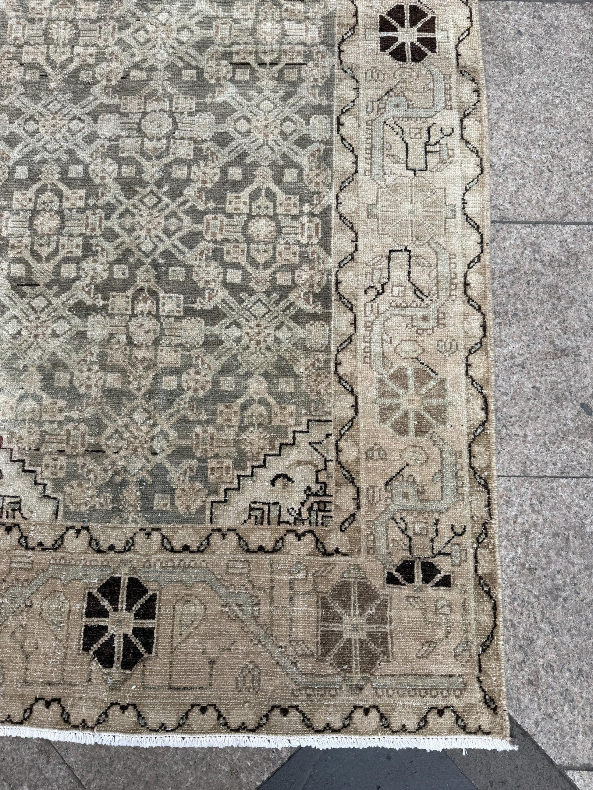 3'6"x16'10" feet Vintage Anatolian Wool Runner Rug,Gray Color Rug ,10