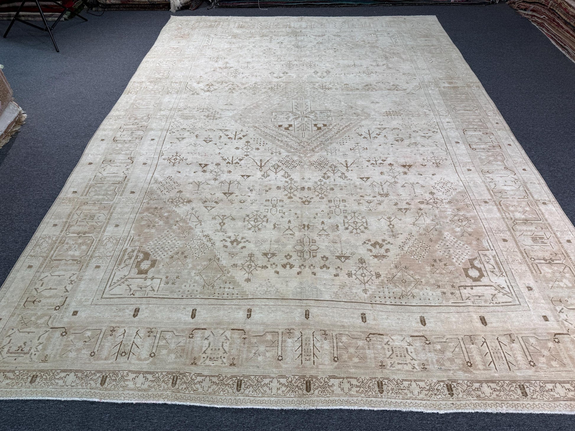 10'1"x14'4" feet Vintage Turkish Anatolian Rug,Beige Color Rug,011