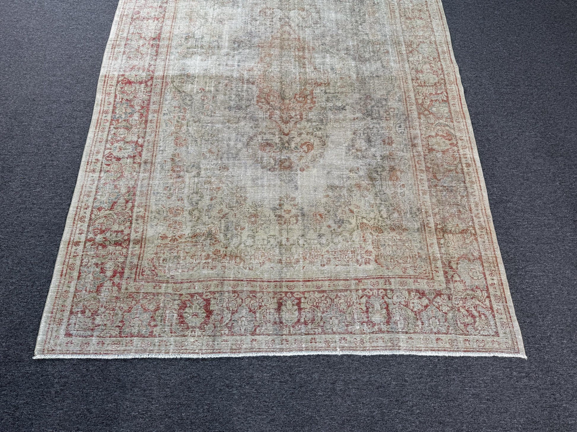 6'9"x10'9" feet Vintage Turkish Anatolian Rug,Beige Color Rug,24