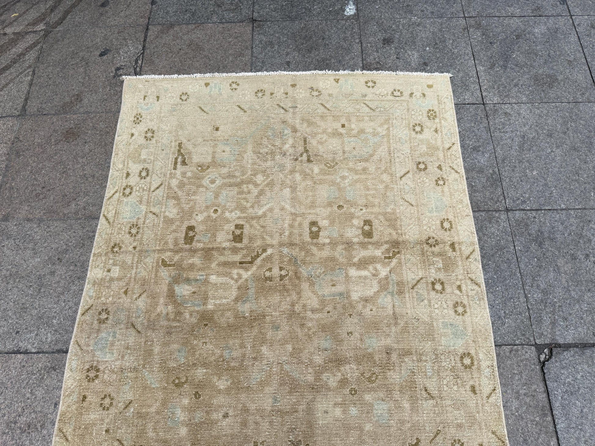 3'9"x10' feet Vintage Anatolian Wool Runner Rug,Natural Color Rug ,29