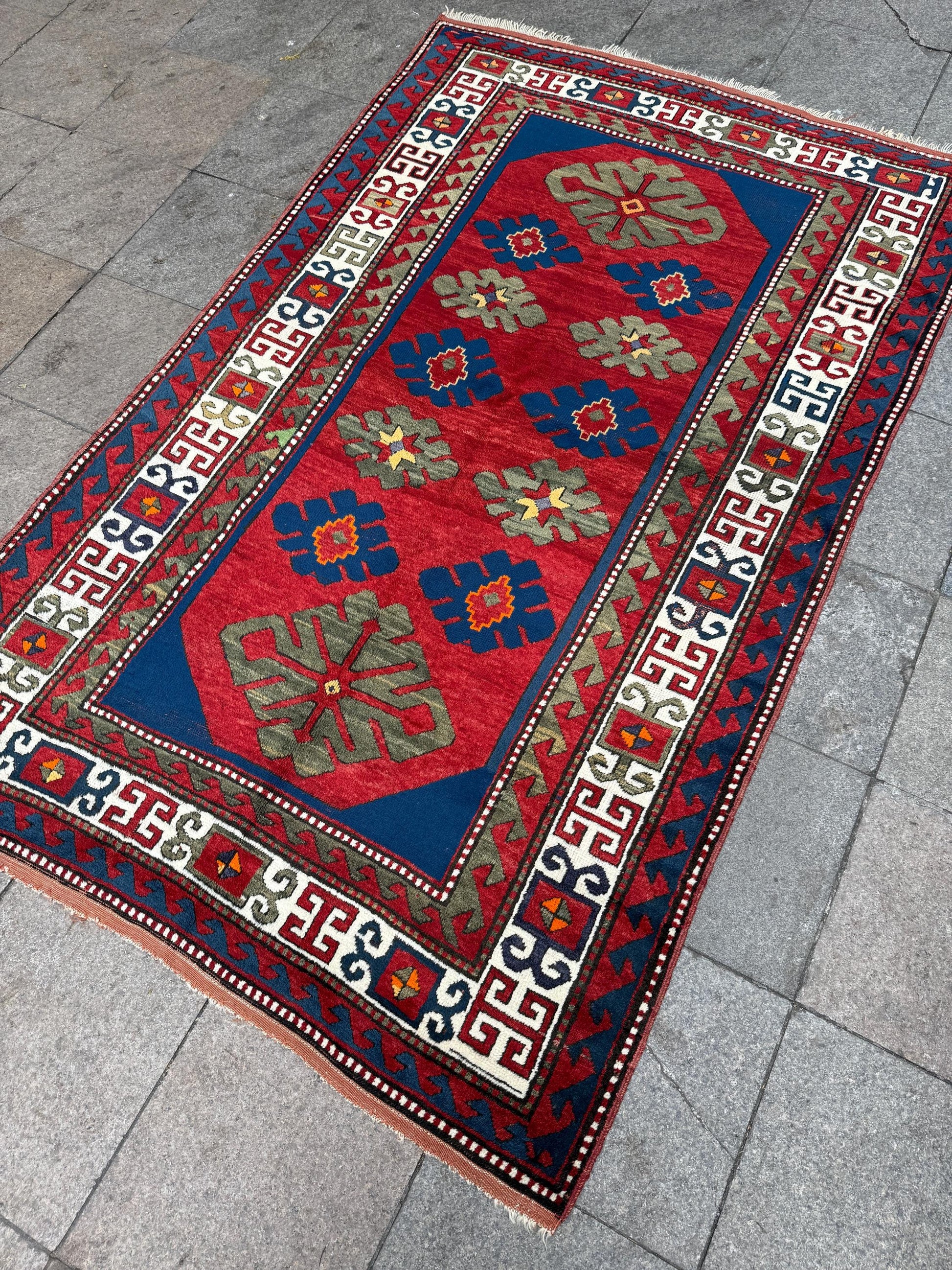 5'x7'11" feet Vintage Turkish Anatolian Rug,Red Color Rug,62