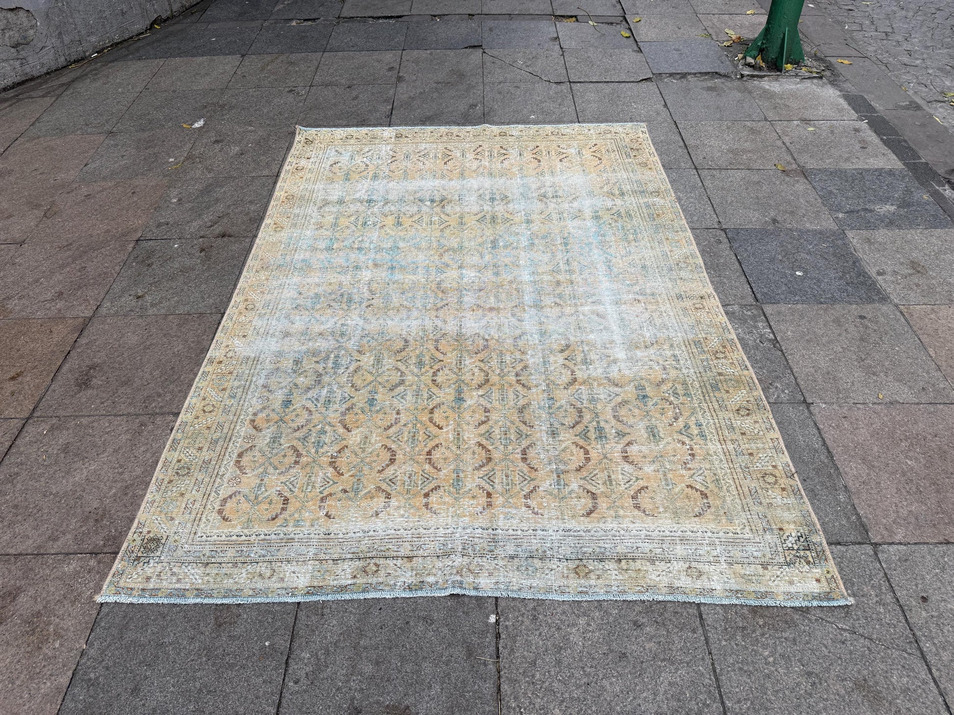 4'10"x6'10" feet  Vintage Turkish Anatolian Rug,Beige Color Rug,75