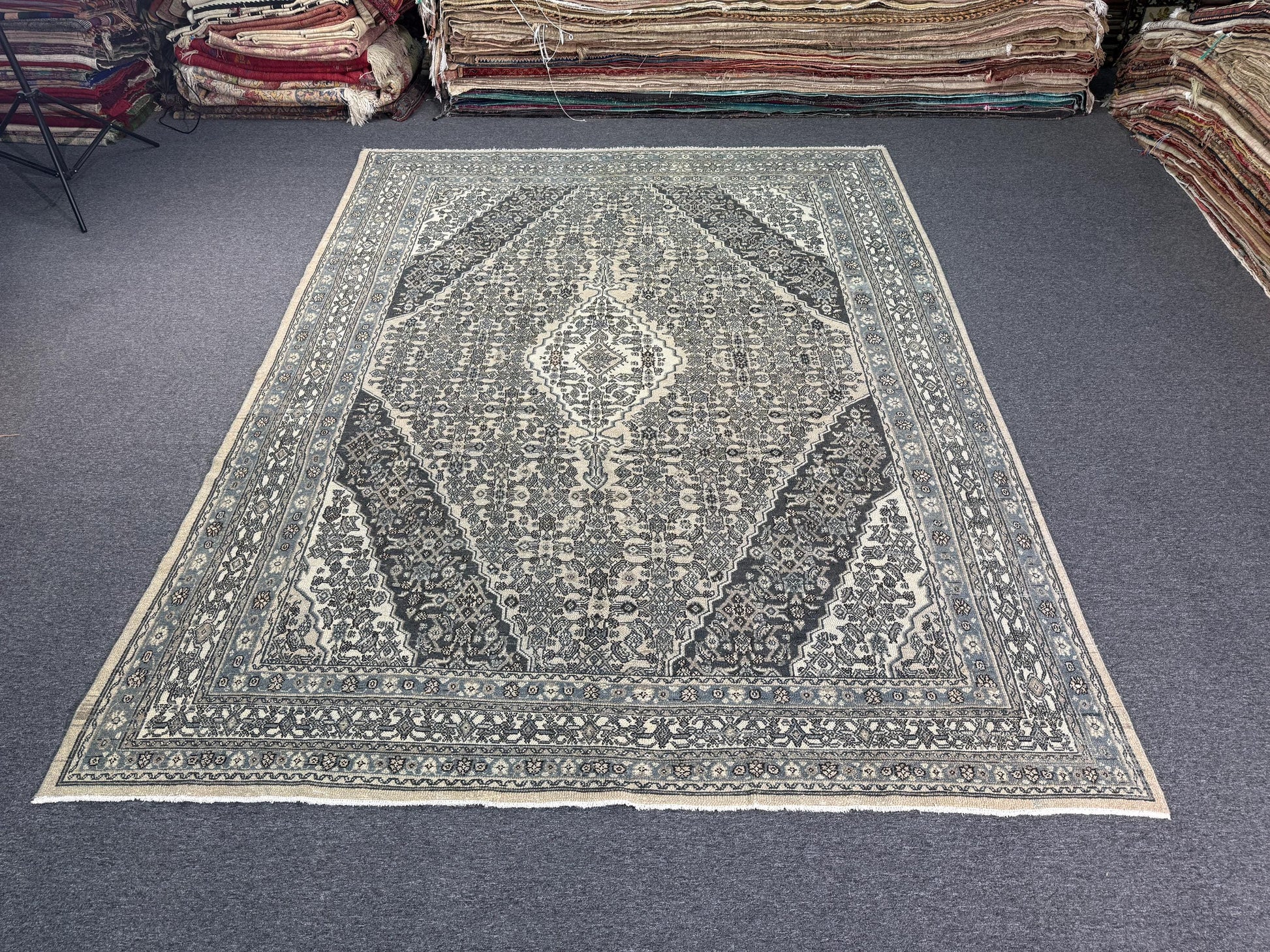 8'8"x11'5" feet Vintage Turkish Anatolian Rug,Beige Color Rug,111