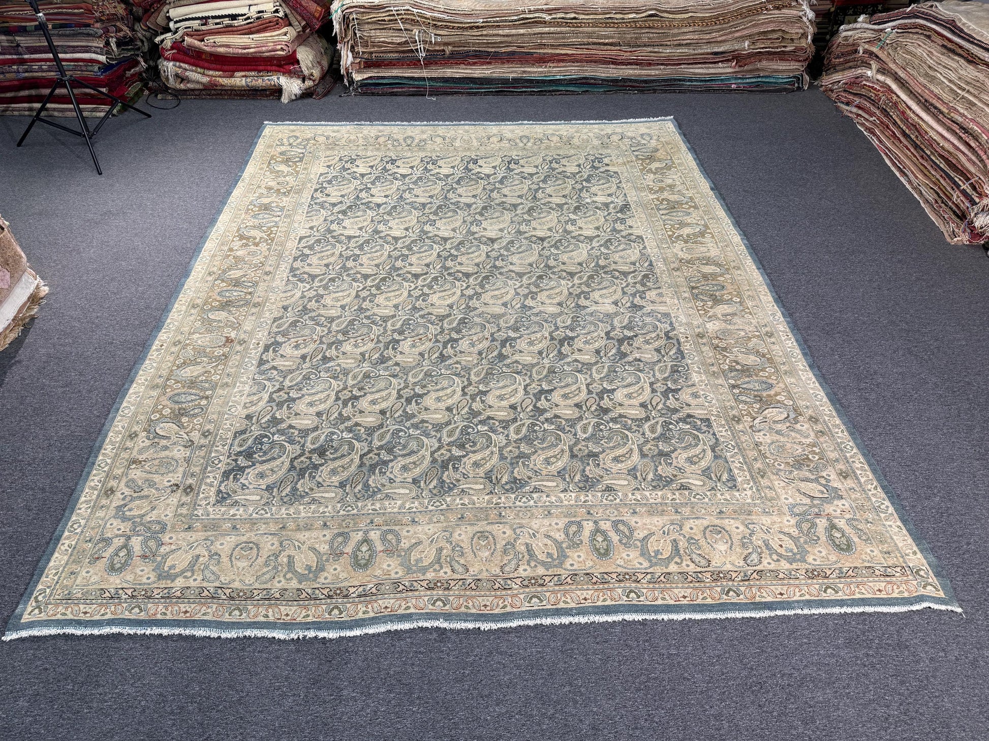 9'9"x12'4" feet Vintage Turkish Anatolian Rug,Blue Color Rug,115