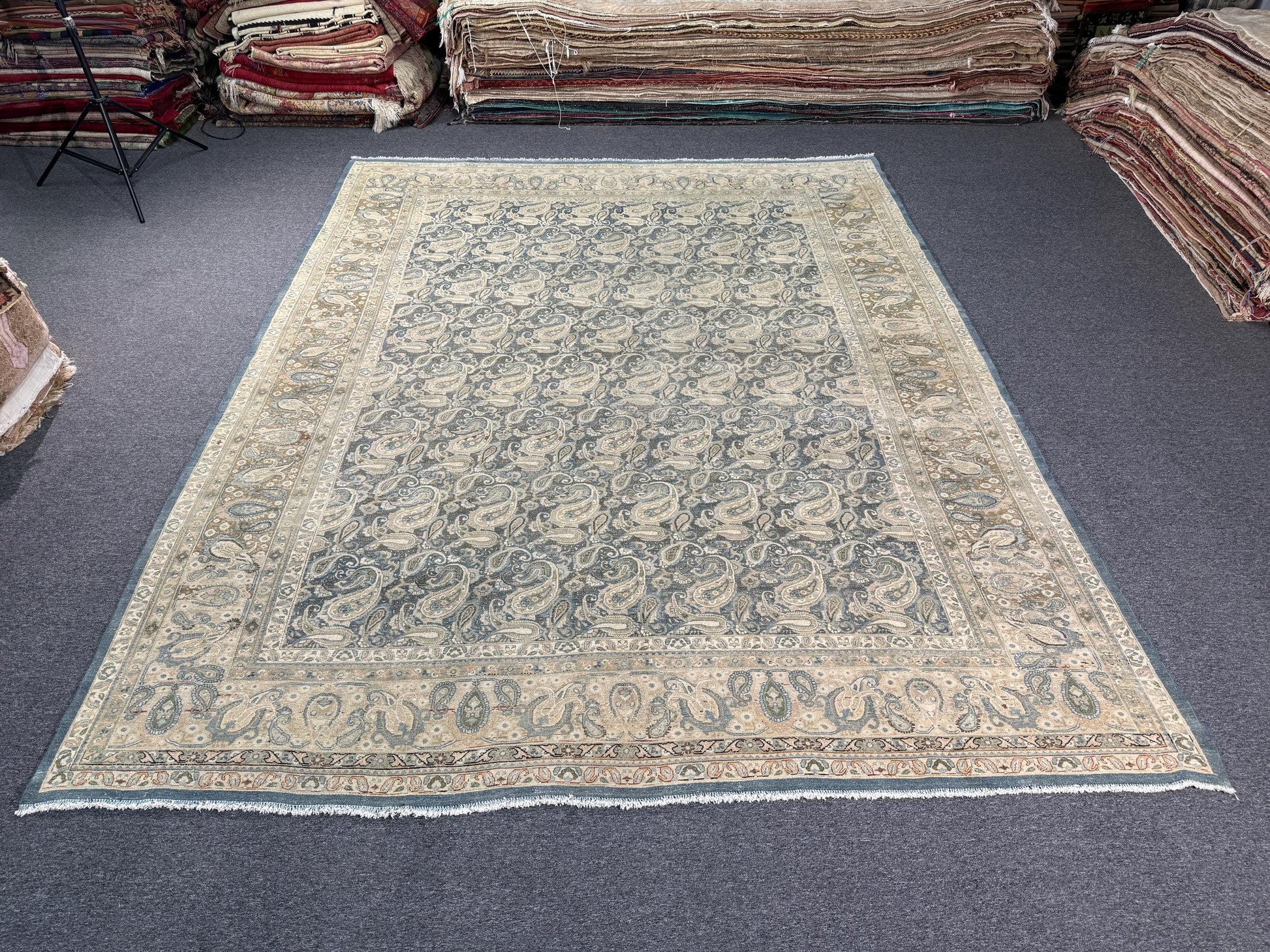 9'9"x12'4" feet Vintage Turkish Anatolian Rug,Blue Color Rug,115