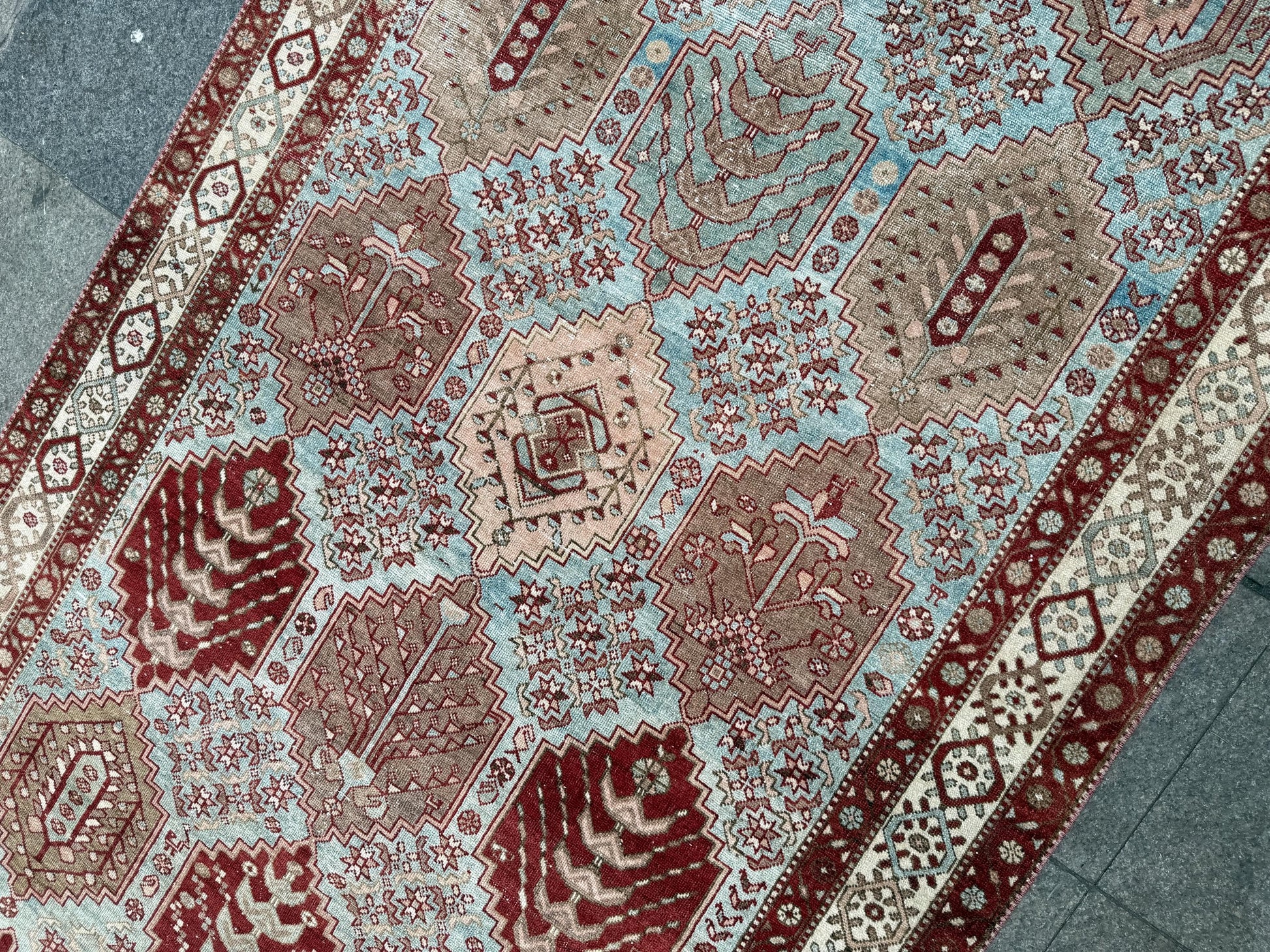 5'4"x10' feet Vintage Anatolian Wool Runner Rug, Blue Color Rug ,123