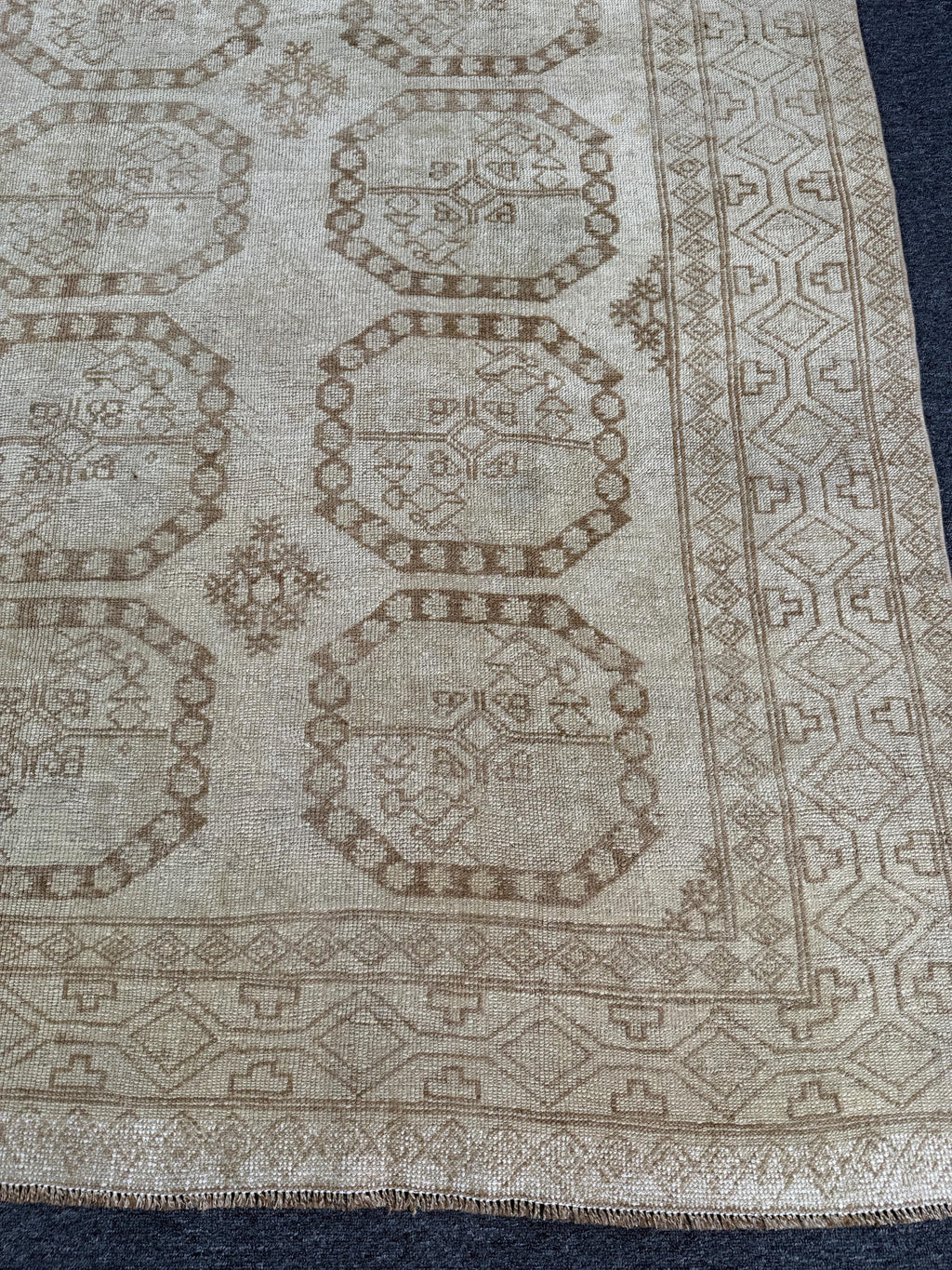 6'7"x9'6" feet Vintage Turkish Anatolian Rug,Beige Rug,881