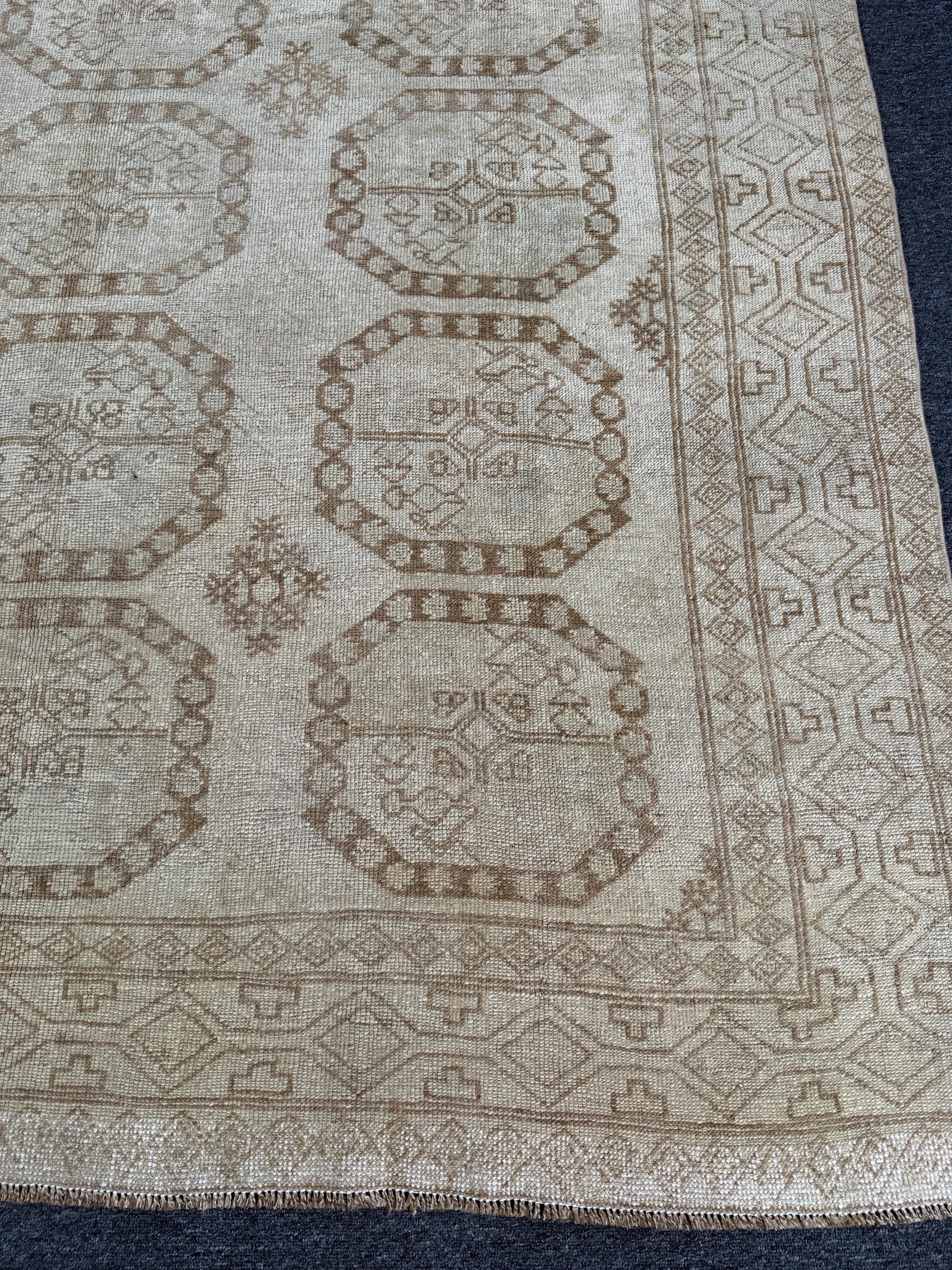 6'7"x9'6" feet Vintage Turkish Anatolian Rug,Beige Rug,881